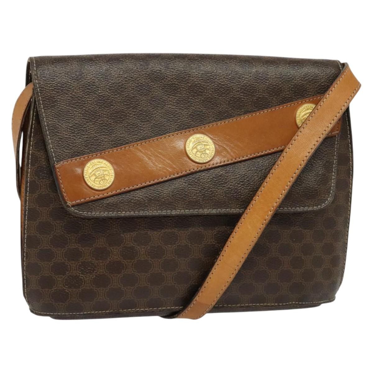 Celine CELINE Macadam Canvas Shoulder Bag Pvc Leather Brown Gold Size ONE SIZE - 1 Thumbnail