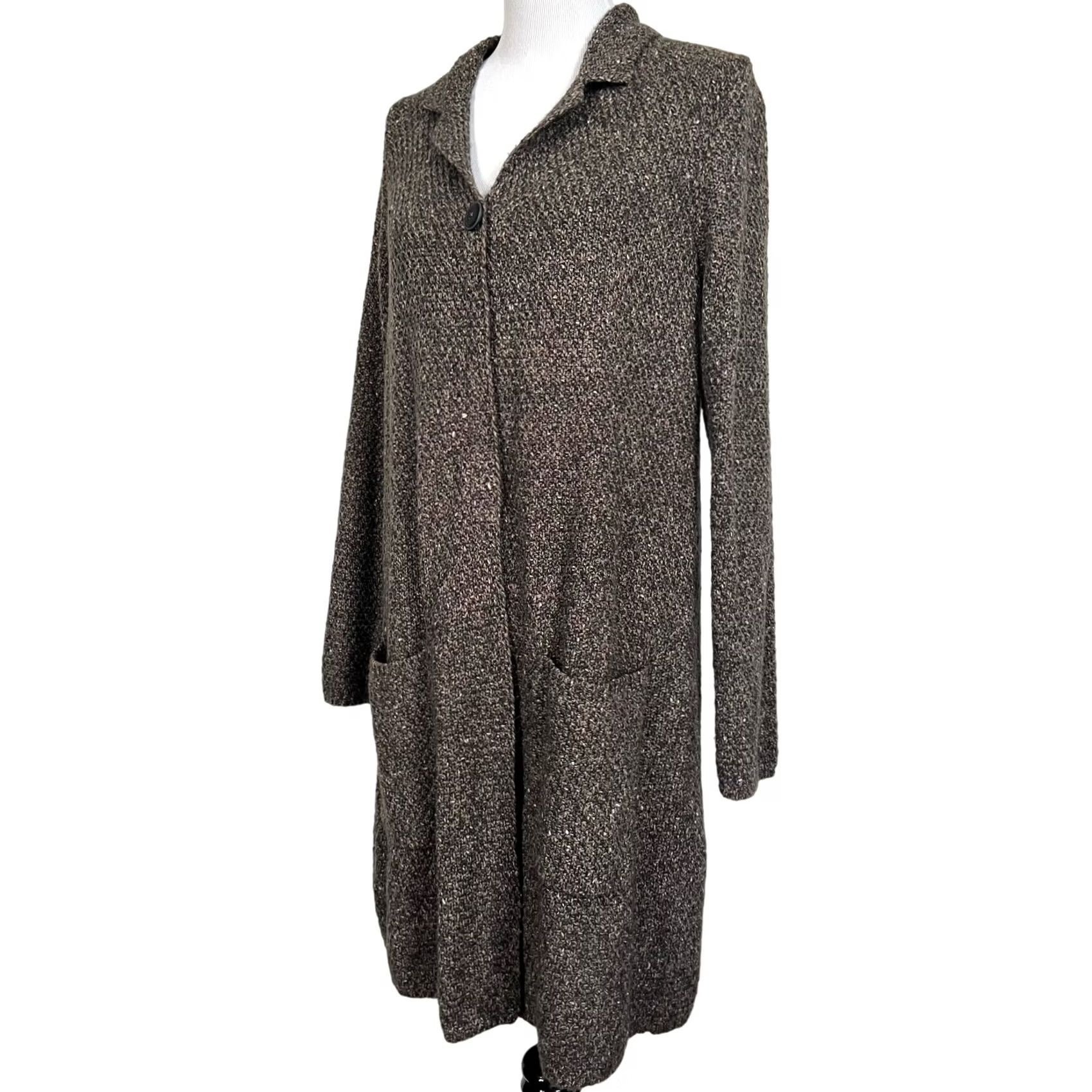J. Jill J.Jill Cardigan Sweater Boucle Duster Brown Cotton Blend Women’s S Cardigan Cozy Winter Wool Blend (Note: No new info; only rearranged) Size S / US 4 / IT 40 - 3 Thumbnail