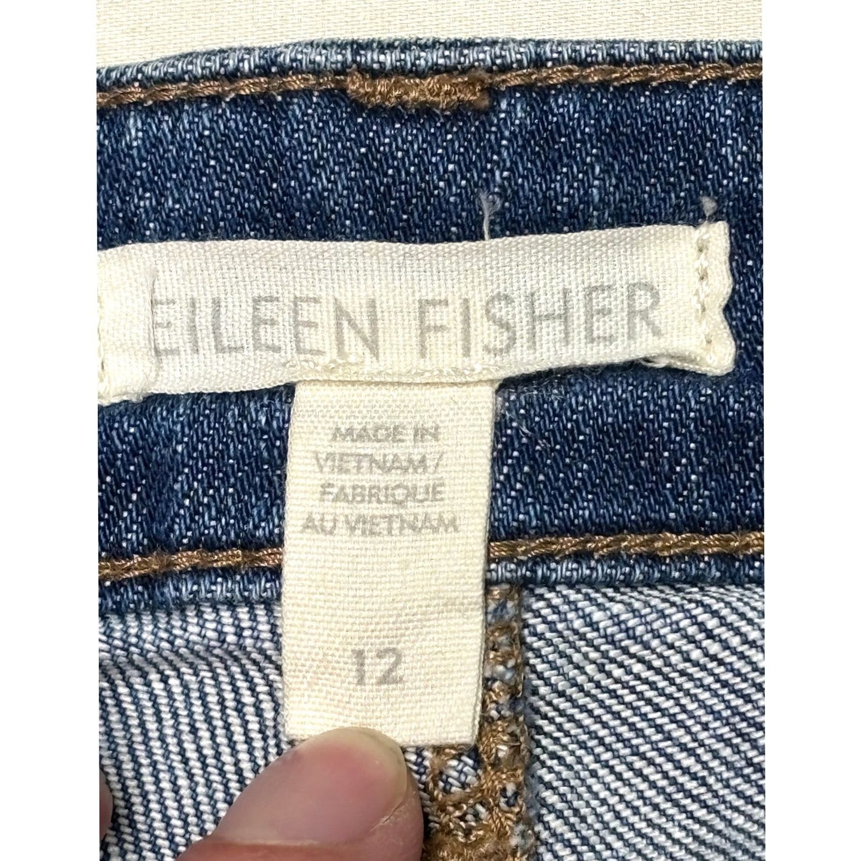 Eileen Fisher Eileen Fisher Organic Cotton Stretch Straight Leg Blue Jeans Women 12 W33 L26 Size 29" - 3 Thumbnail