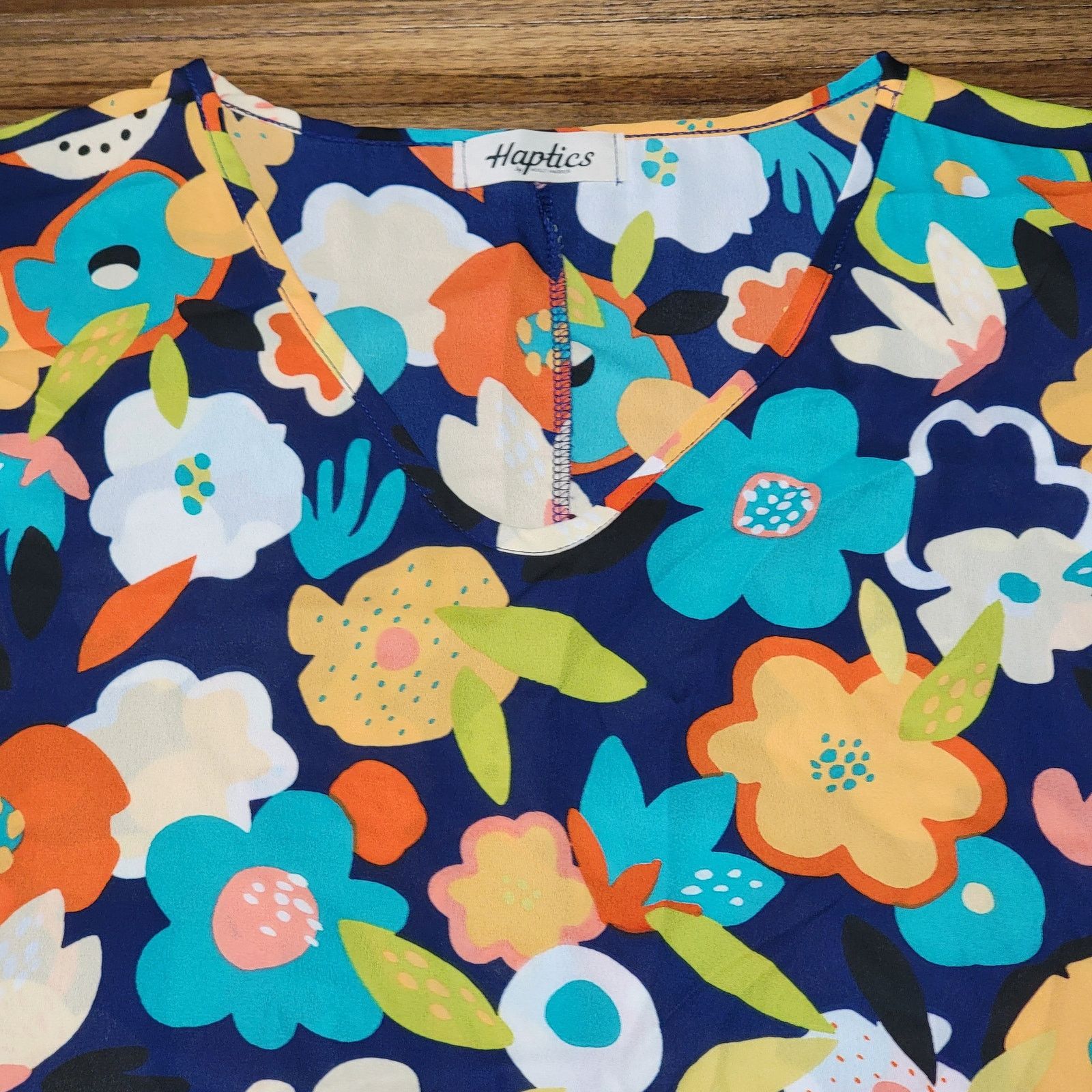 Other Haptics by Holly Harper Multi-Color Floral Blouse - Size 2X Size XXL / US 16-18 / IT 52-54 - 2 Thumbnail