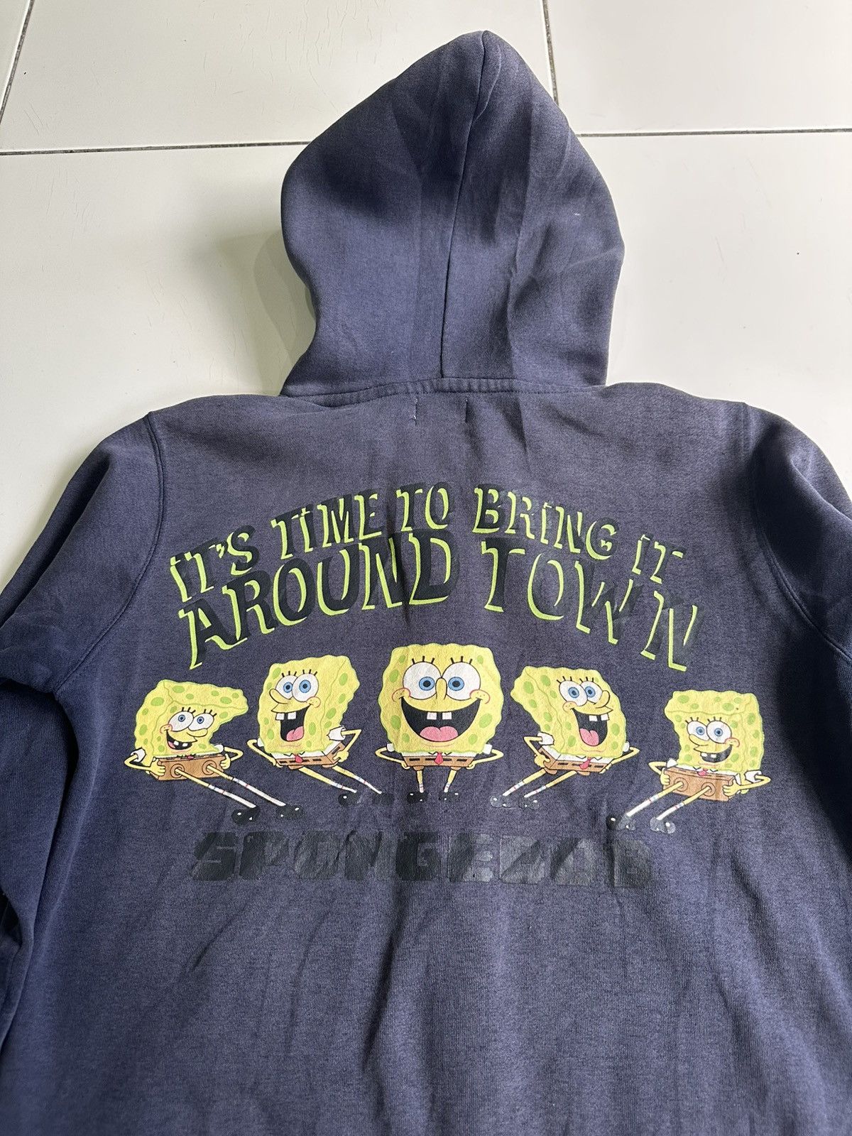 Nickelodeon × Vintage Vintage Spangebord around town Zip up Faded hoodie Size US M / EU 48-50 / 2 - 6 Thumbnail