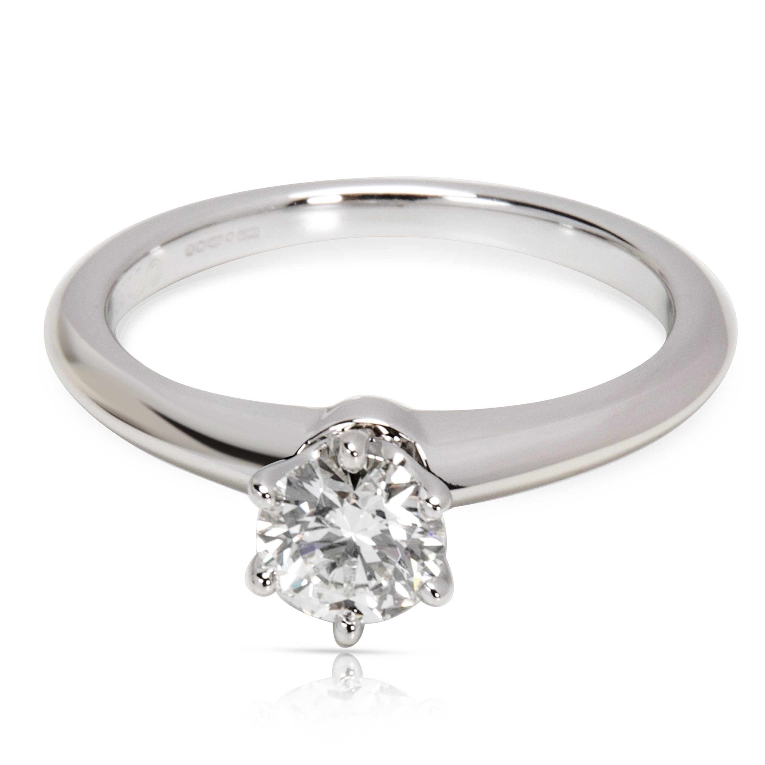 image of Tiffany Co Tiffany & Co. Diamond Solitaire Ring In Platinum (0.44 Ctw) in Silver, Women's