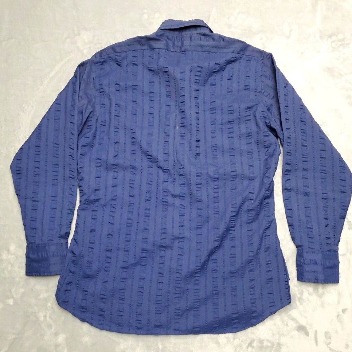 Vintage Wellworth Shirt Mens M Blue Dagger Collar Crinkle Disco 70s 80s Vintage Mod Size US M / EU 48-50 / 2 - 6 Thumbnail