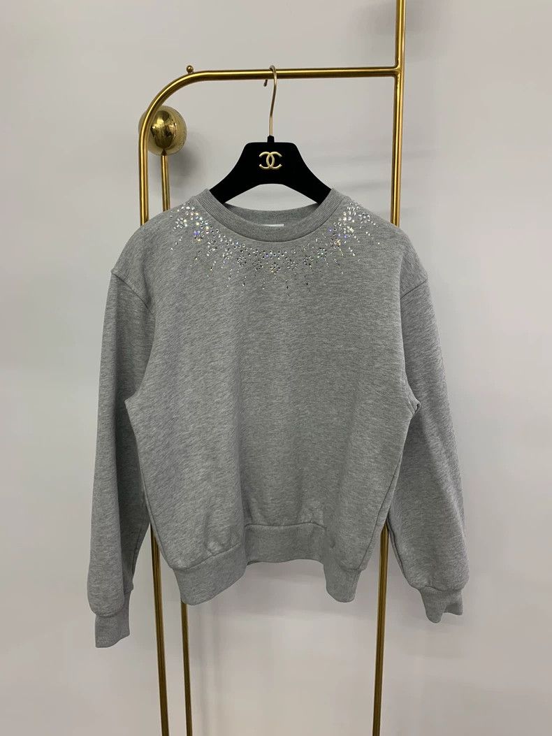Gucci Gucci Size12 Gray diamond-embled round-neck sweatshirt Size US XS / EU 42 / 0 - 1 Thumbnail