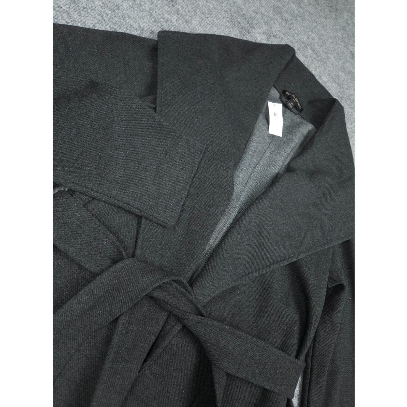 Banana Republic Banana Republic Long Wrap Jacket Women's M Gray Belted Cotton Blend NWT Coat, Trench, Classic, Belted, Long Sleeve, Regular, Fall Winter Spring, Women Size M / US 6-8 / IT 42-44 - 2 Thumbnail