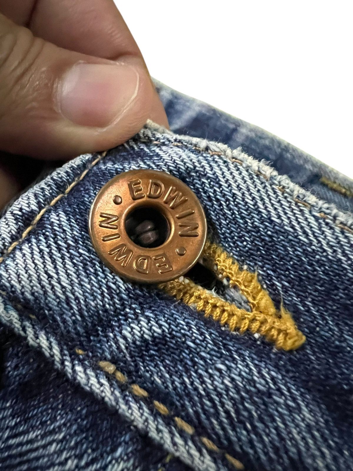 Edwin Vintage Baggy Edwin 505x Distressed Selvedge Denim Jean Size US 31 - 13 Thumbnail