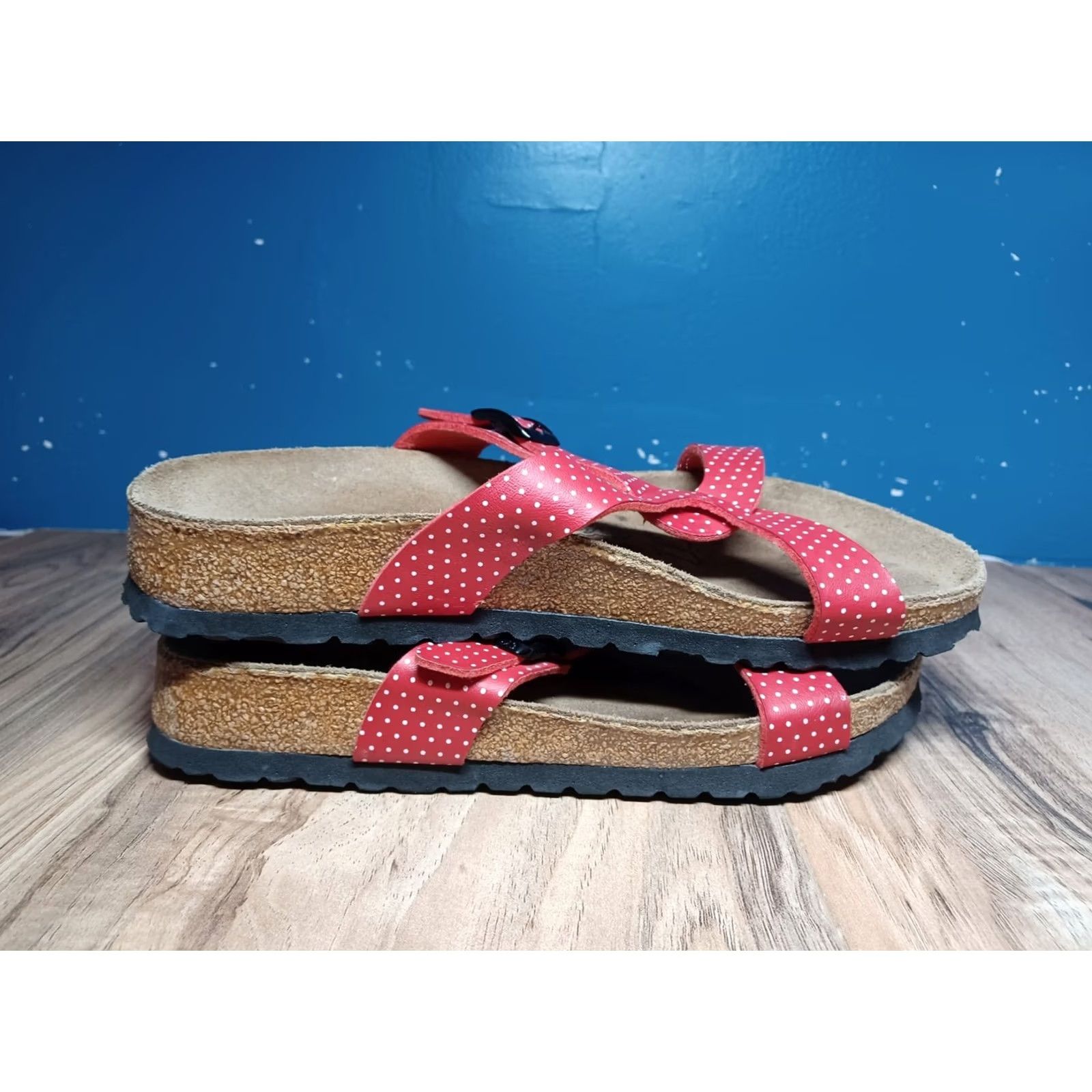 Birkenstock Birkenstock Sylt Red Polka Dot Sandals Womens US 6.5 EU 240 Size US 7 / IT 37 - 4 Thumbnail