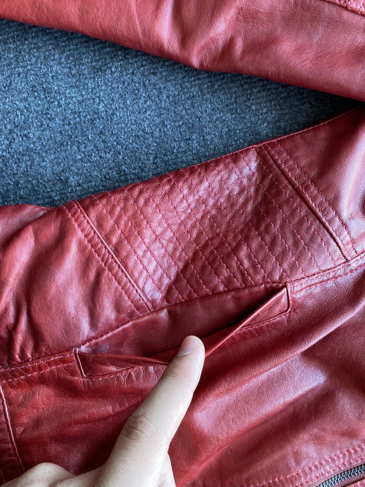 Other 🔥Opium Punk Gothic Red Leather Jacket q-21 Xl Size XL / US 12-14 / IT 48-50 - 20 Thumbnail