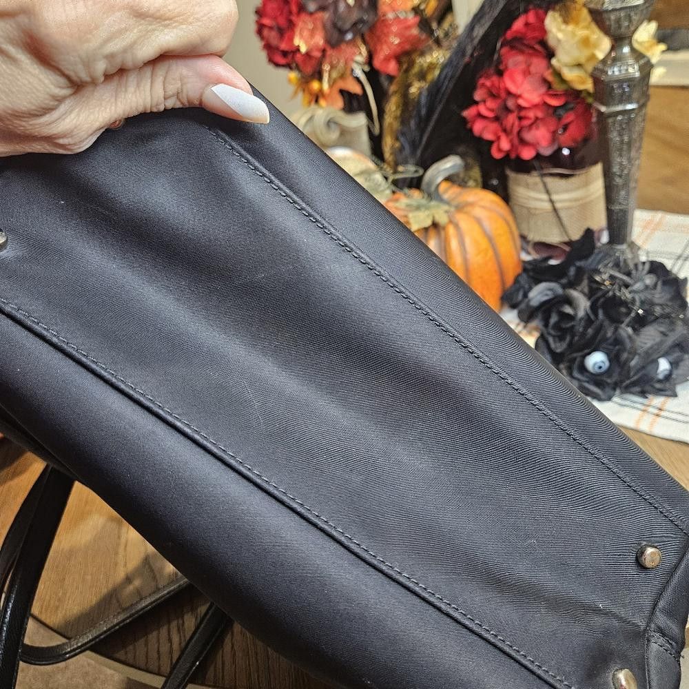 Designer Kate Spade Preloved Stylish Black Leather and Nylon Tote Bag Size ONE SIZE - 9 Thumbnail