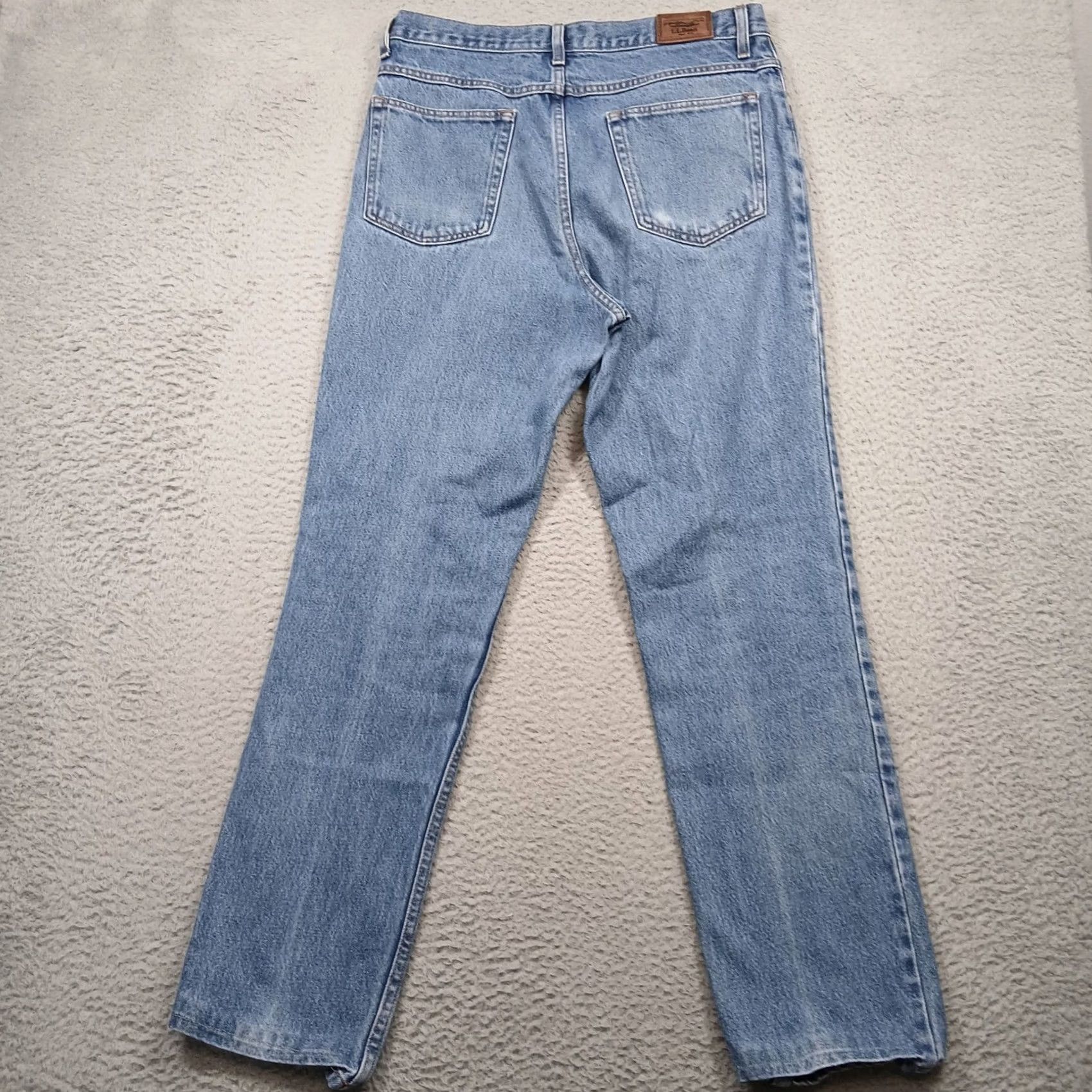 Vintage L.L. Bean Mens Jeans Classic Fit Blue Denim 33x32 Cotton 5-Pocket Size US 33 - 3 Thumbnail