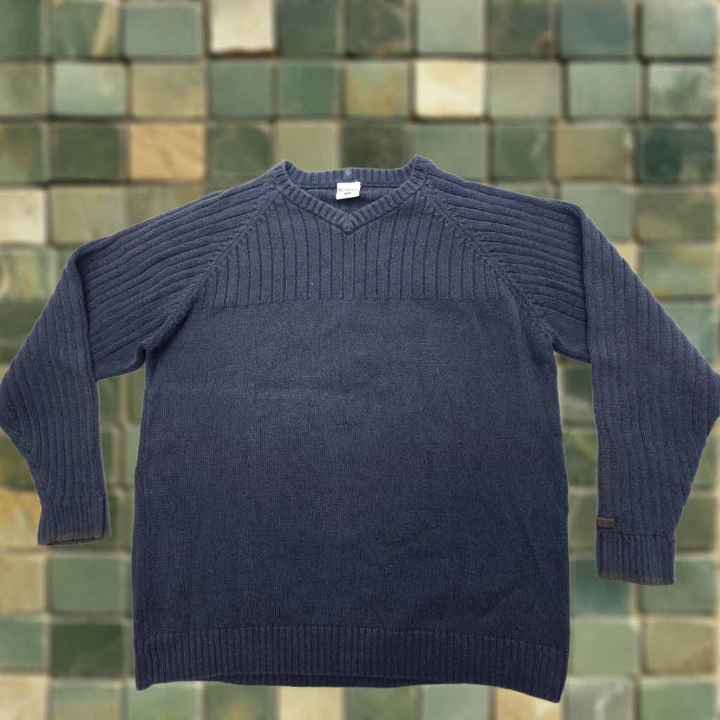 Vintage Columbia Sweater Mens XL Gray 100% Cotton V-Neck Pullover Knit Classic Outdoor Y2K Ribbed Logo Fall Winter Spring Summer All Seasons Size US XL / EU 56 / 4 - 1 Thumbnail
