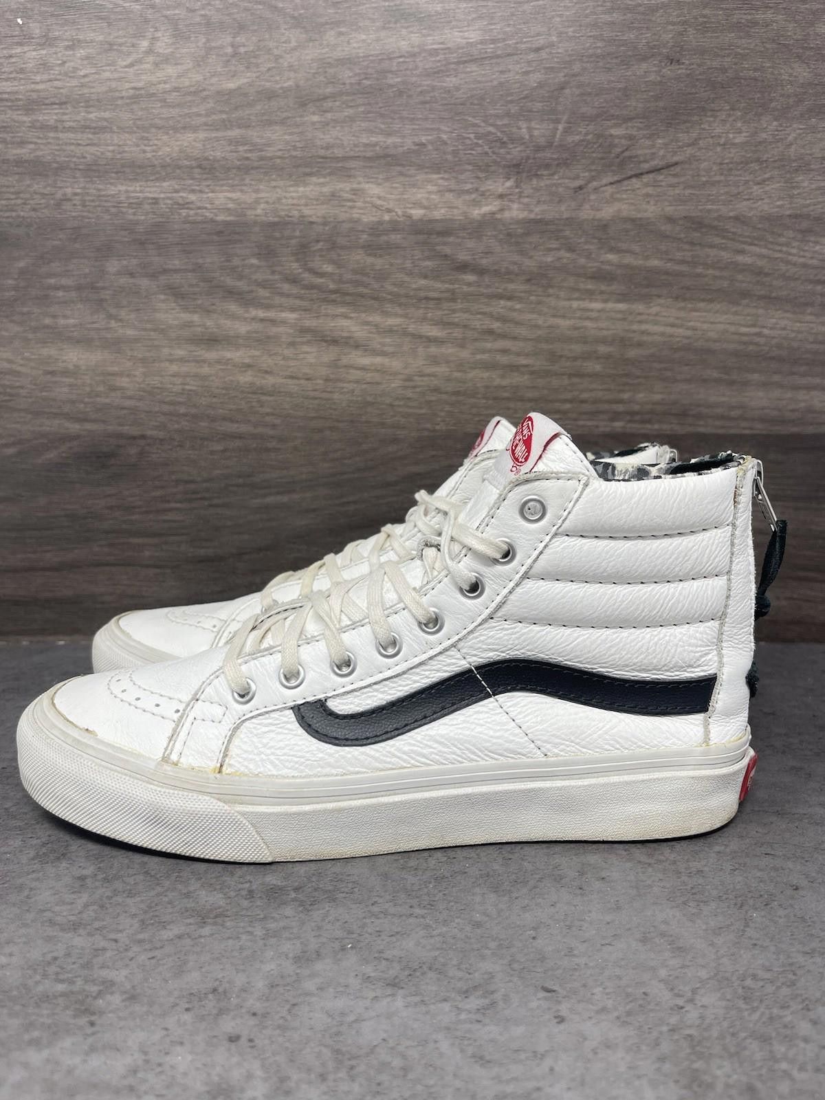 Vans Vans Sk8 Hi Slim Zip Sneakers Womens Size 7.5 White Black Size US 7.5 / IT 37.5 - 1 Thumbnail