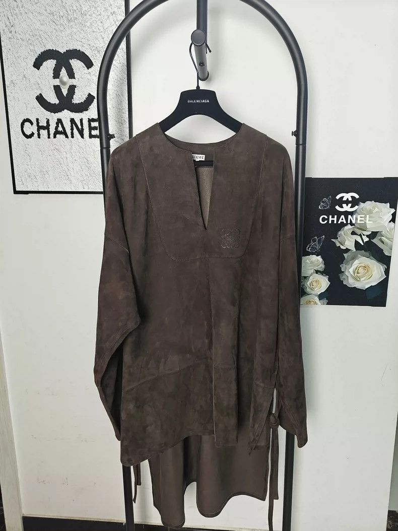 Loewe LOEWE A full leather coat with a logo on the chest Size S / US 4 / IT 40 - 1 Thumbnail