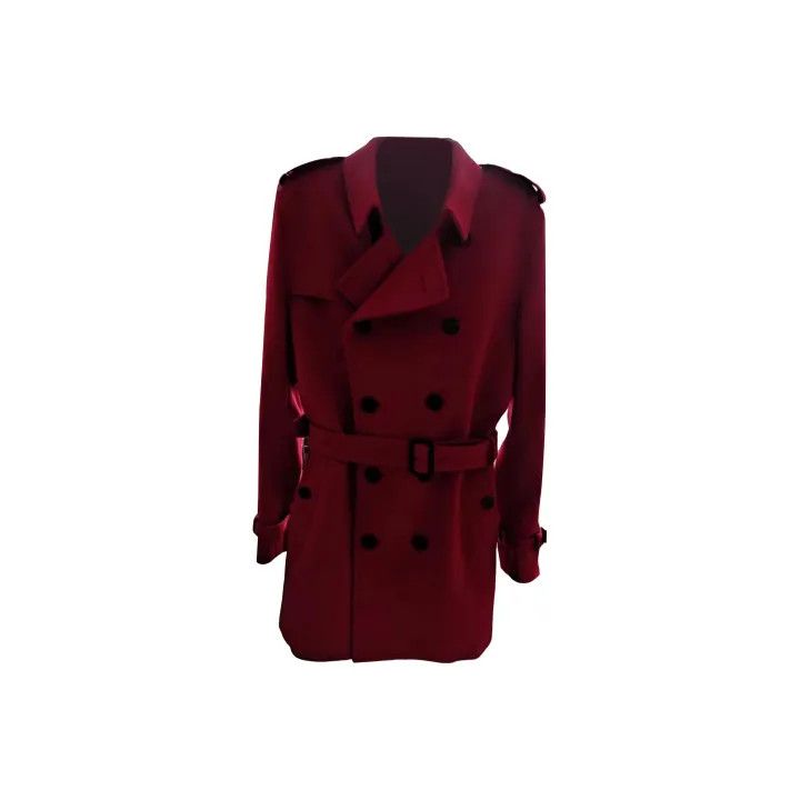 Burberry Burberry Red Double-Breasted Long Coat Size US L / EU 52-54 / 3 - 1 Thumbnail