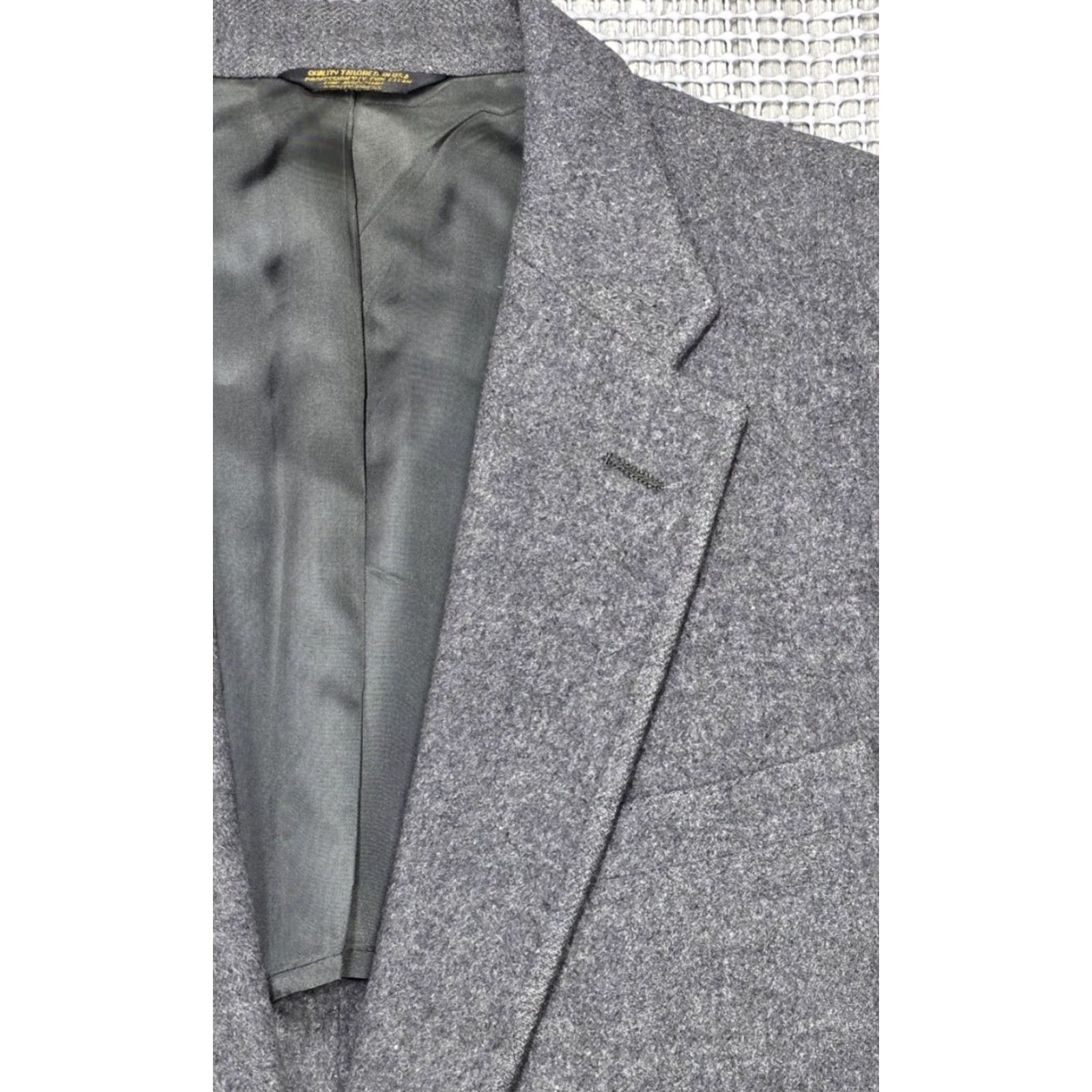 Vintage VINTAGE Palm Beach Blazer 42 Men Gray 100% Camel Hair Two-Button Leather Button Jacket Single-Breasted Casual Business Wedding Mens Men Size 42R - 4 Thumbnail