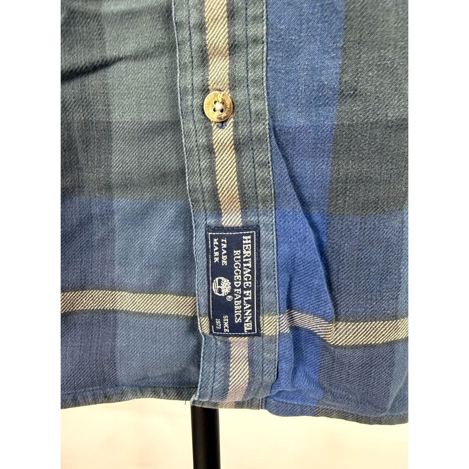 Timberland VINTAGE Timberland Shirt Men M Blue Plaid 90s Flannel Midweight Cotton Button-Up Size US M / EU 48-50 / 2 - 6 Thumbnail