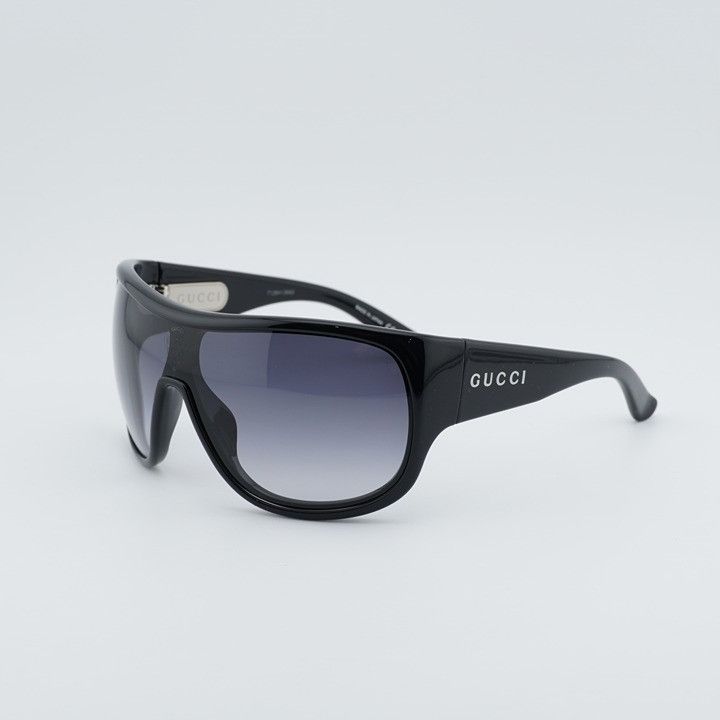 Gucci Gucci GG2168S 008 Sunglasses Shiny Black Shield Frame, Grey Size ONE SIZE - 1 Thumbnail
