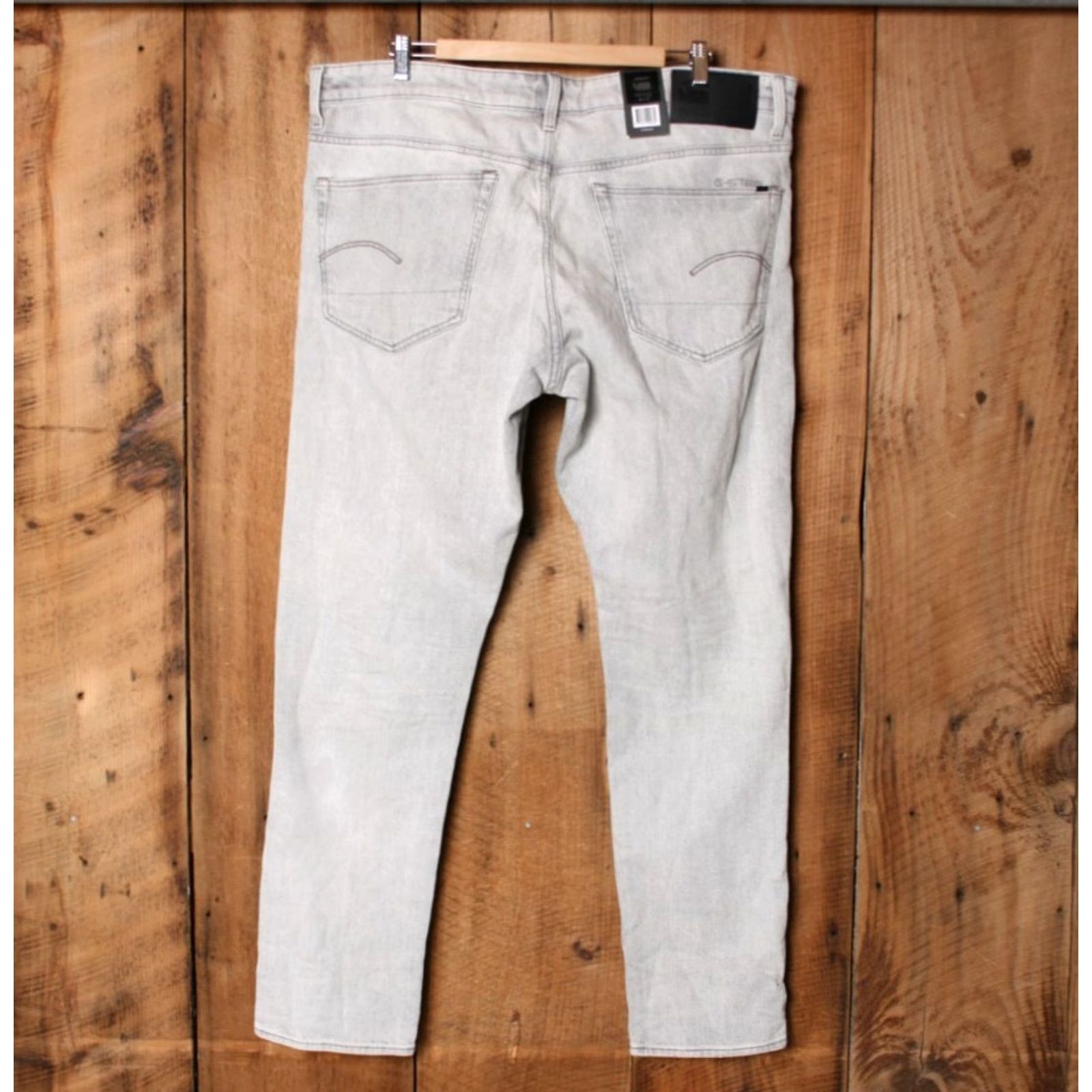 G-Star G-STAR RAW 3301 Jeans Tapered Sun Faded Iron 40x33 Mens Denim 99% Cotton 1% Elastane Bagl Bangladesh Tag 38x34 40" Waist Regular Inseam 33" Gray Size US 40 / EU 56 - 3 Thumbnail