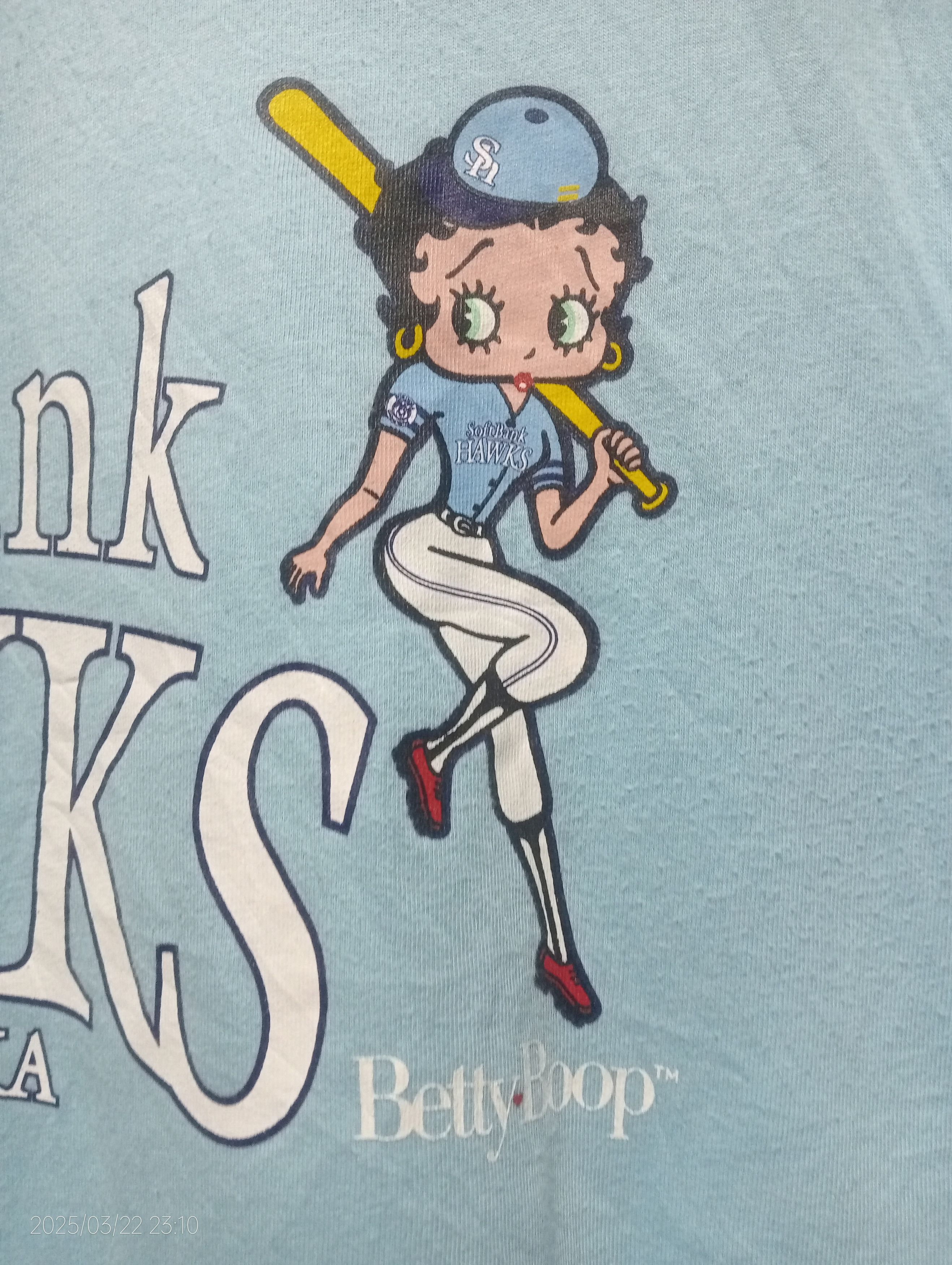 Anime × Japanese Brand Vintage SoftBank Hawks Fukuoka X Betty Boop Softball Tee Size US L / EU 52-54 / 3 - 5 Thumbnail