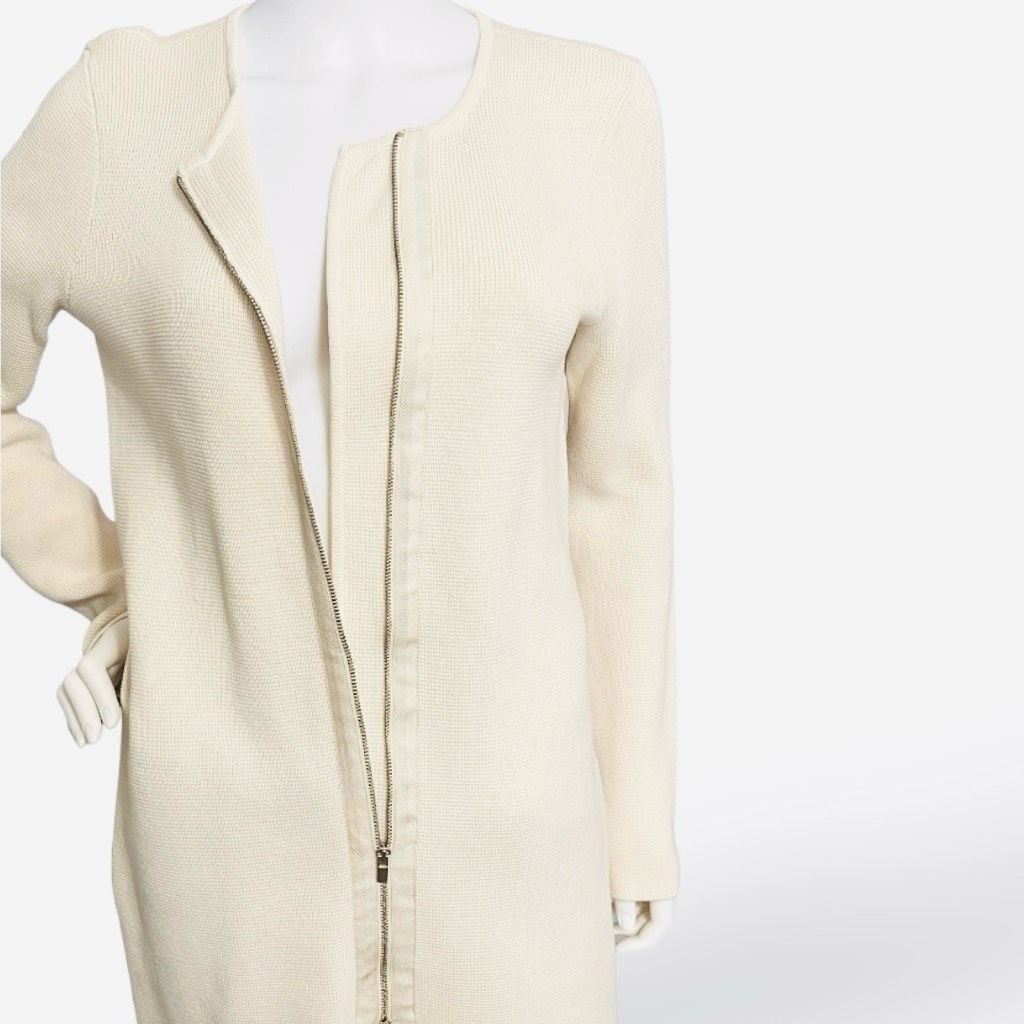 Other Talbots Open Face Ivory Cream Thick Cotton Rayon Long Sweate Size S / US 4 / IT 40 - 5 Thumbnail