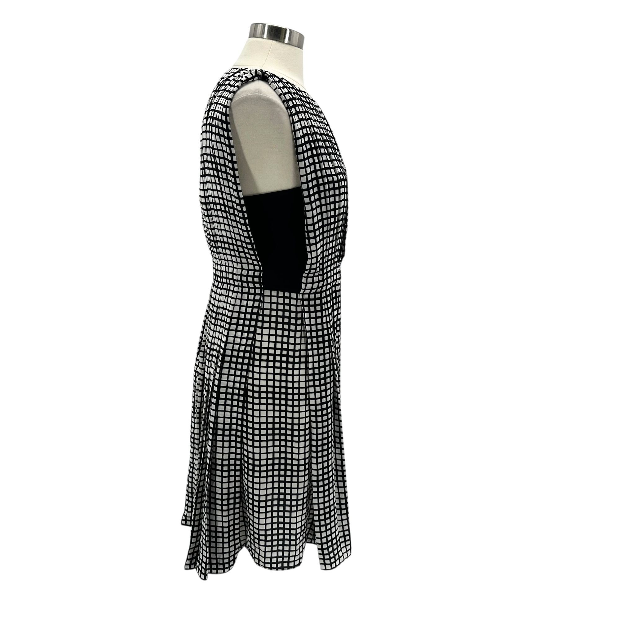 L'AGENCE L'Agence Womens 8 Dress Checker Sleeveless A-Line Black Whit Size M / US 6-8 / IT 42-44 - 4 Thumbnail