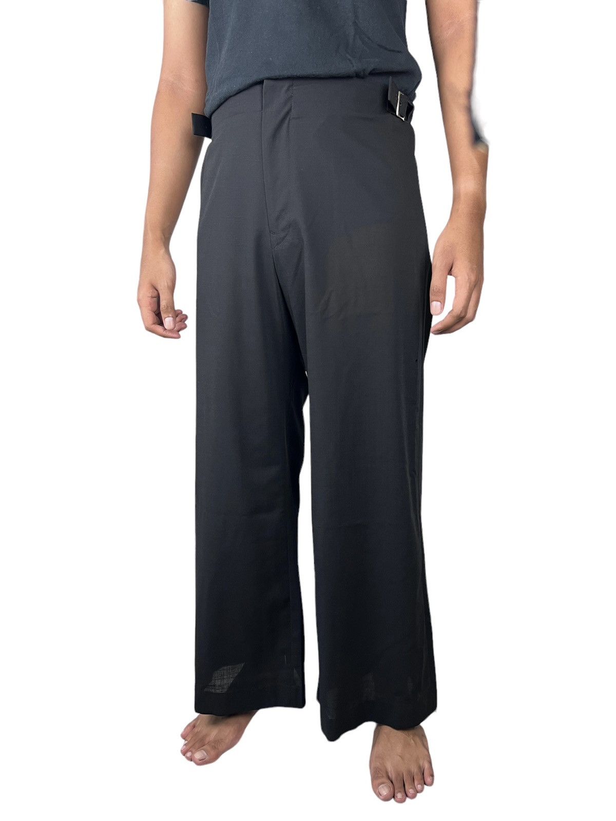 Yohji Yamamoto Vintage Yohji Yamamoto Wide Leg Wool Trousers Size US 33 - 16 Thumbnail