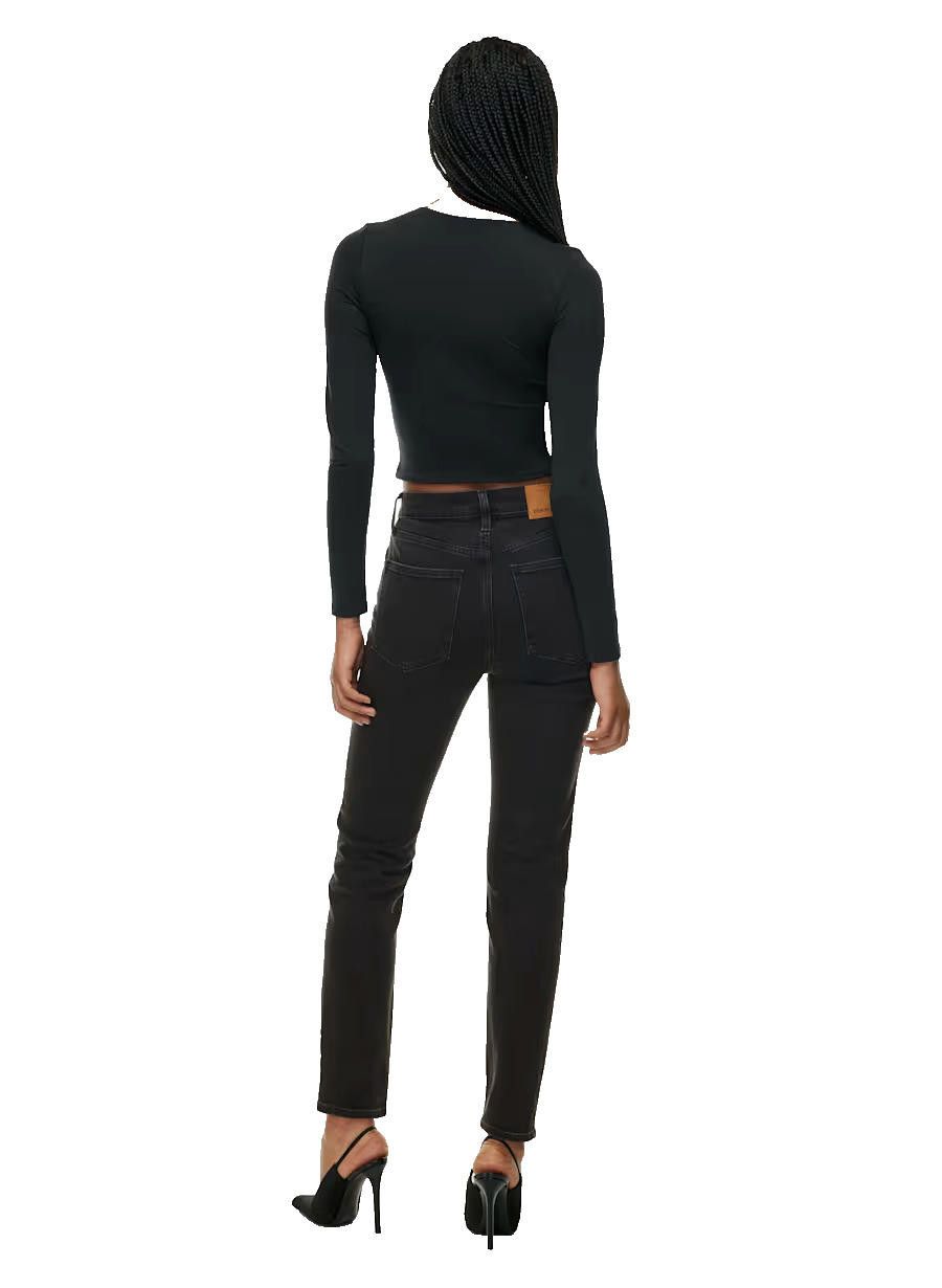 Designer Denim Forum Aritzia US27 Black Yoko High-Waisted Slim Jeans Size 27" / US 4 / IT 40 - 3 Thumbnail