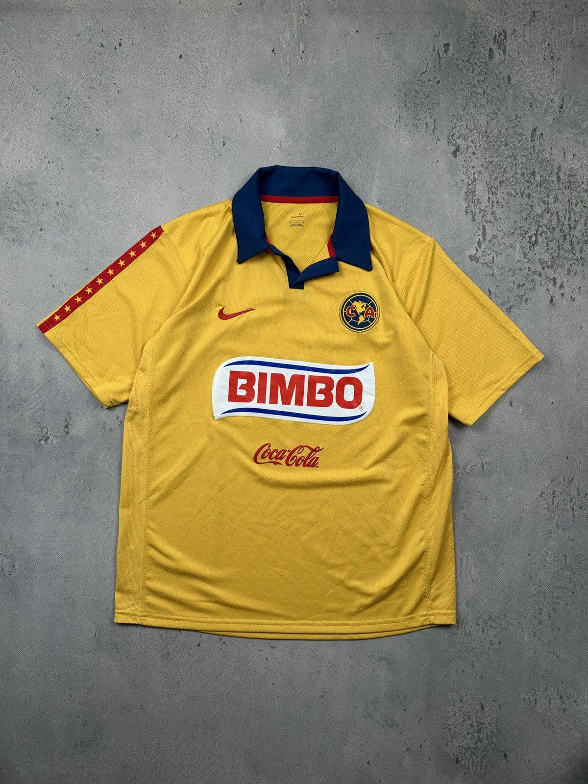 Nike Vintage 2006 Club America Nike Home Jersey Yellow Bimbo Size US L / EU 52-54 / 3 - 1 Thumbnail