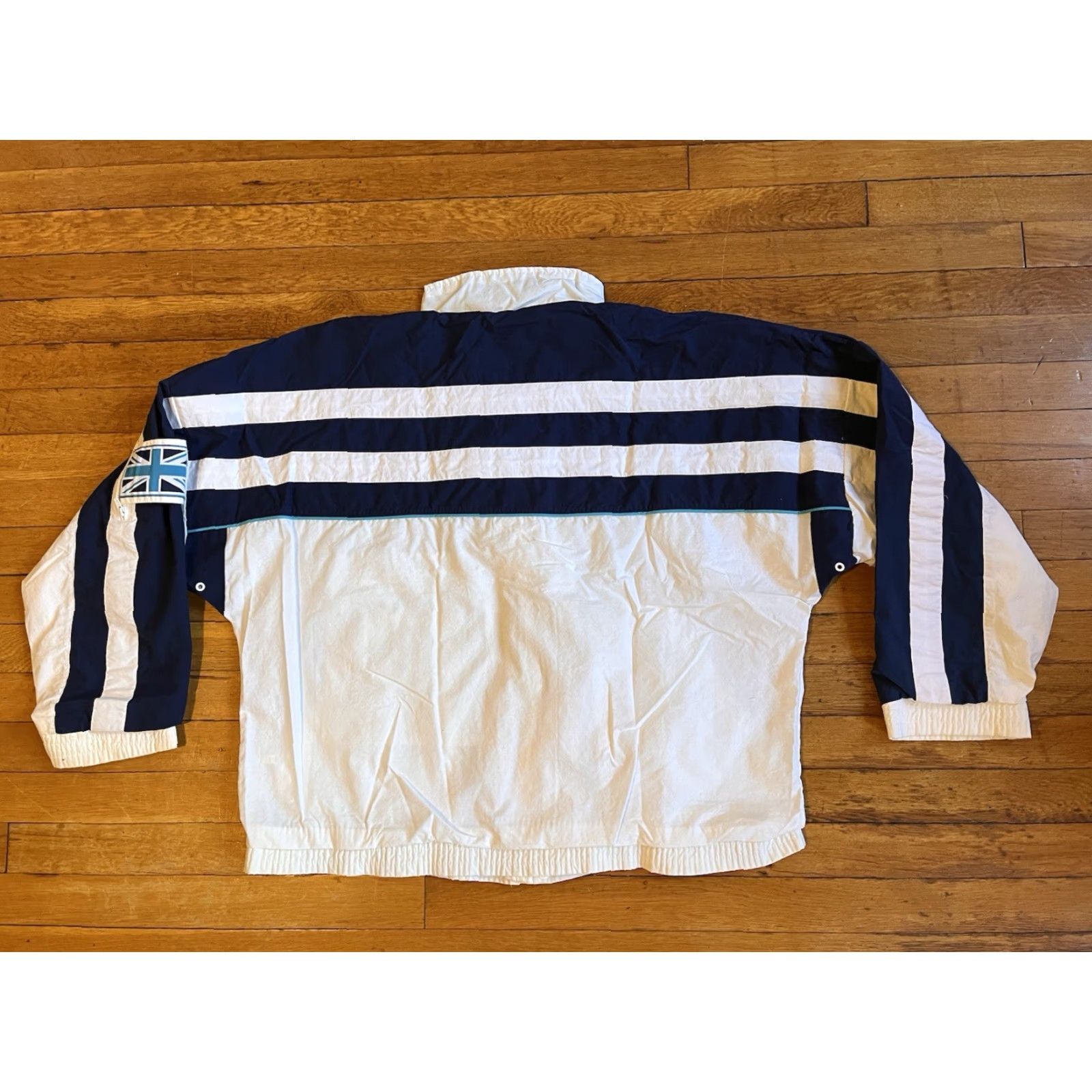 Reebok VINTAGE Reebok Tennis Courts In Session Jacket Men’s XXL White Blue Stripe 90s Size US XXL / EU 58 / 5 - 7 Thumbnail