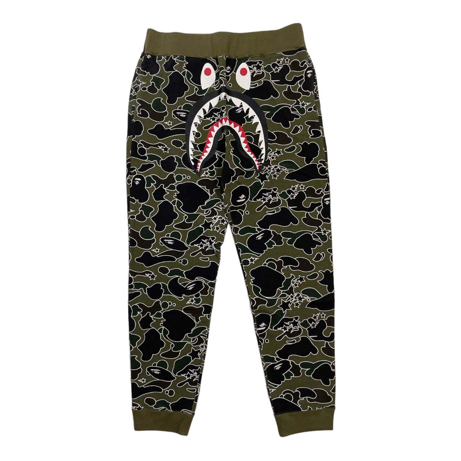 image of Bape Sta Camo Shark Slim Sweatpants Green Pre-Owned, Men's (Size 36)