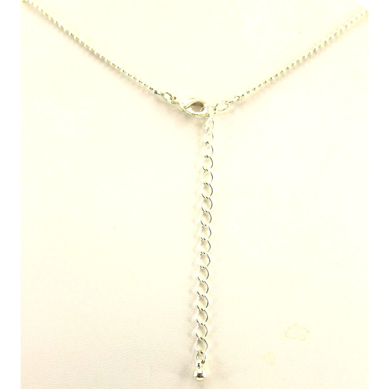 Other Blue Rhinestone Star & Moon Silvertone Pendant • Ball Chain Size ONE SIZE - 4 Thumbnail