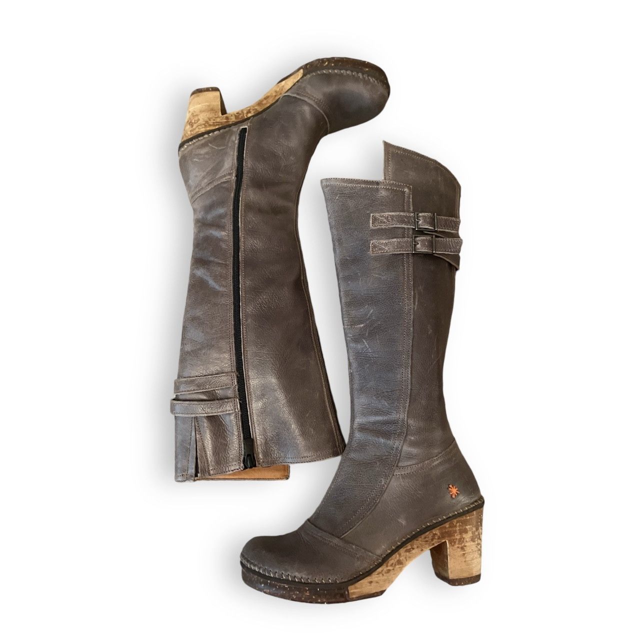 Designer × Vintage Iconic Art Company rare Vintage 90s Leather Platform Boots Size US 5 / IT 35 - 5 Thumbnail