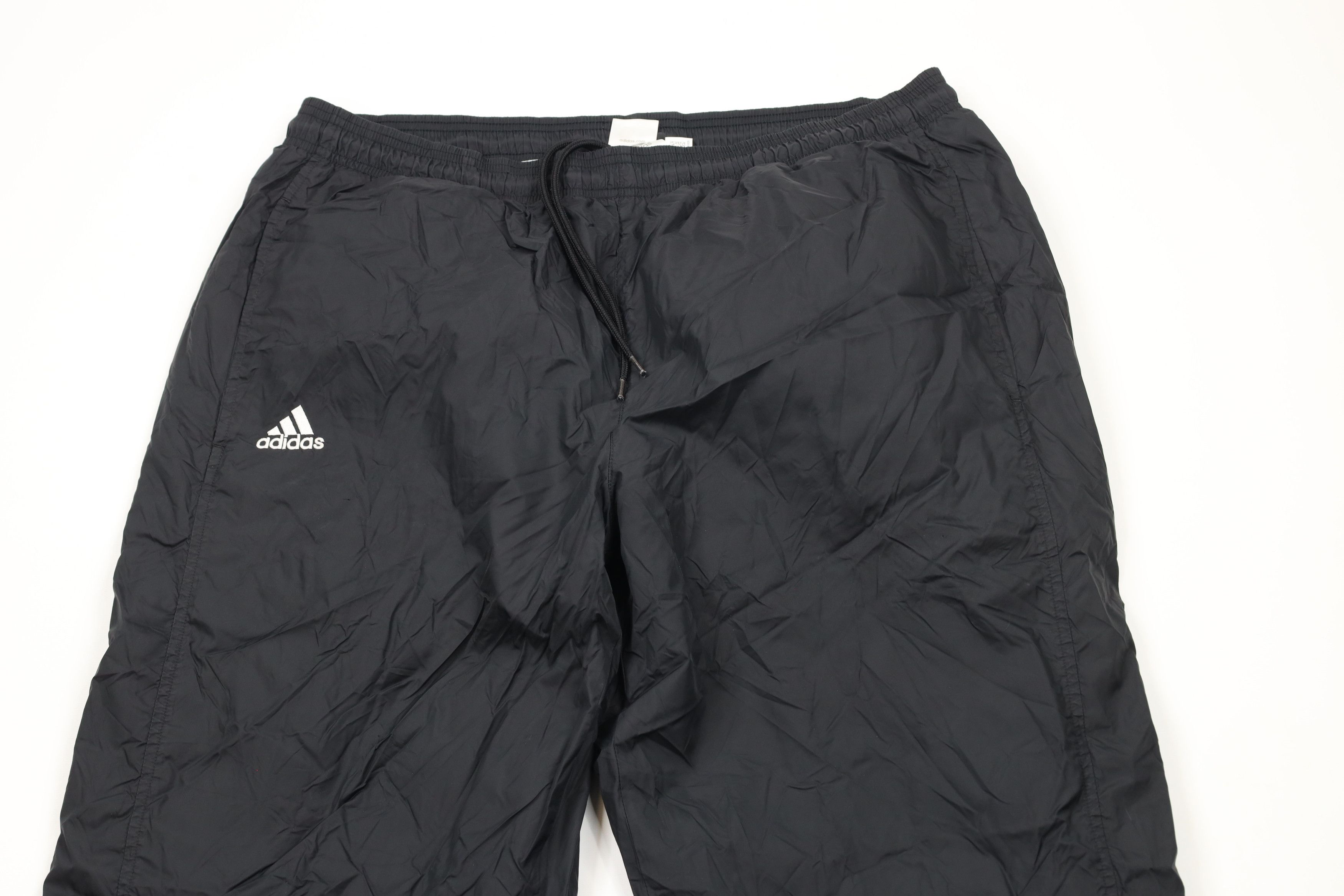 Adidas × Vintage Vintage Y2K 2004 Adidas Spell Out Lined Wide Leg Pants Black Size US 36 / EU 52 - 2 Thumbnail