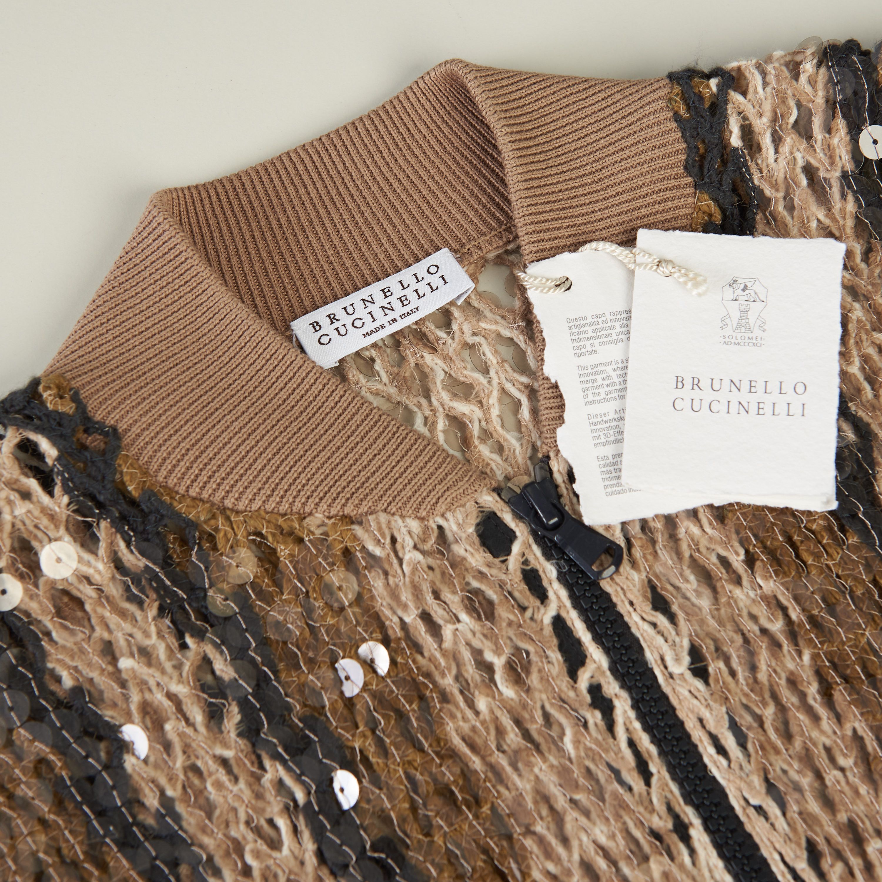 Brunello Cucinelli Stripe Embroidery Bomber Jacket - Jute & Cotton Size M / US 6-8 / IT 42-44 - 14 Thumbnail