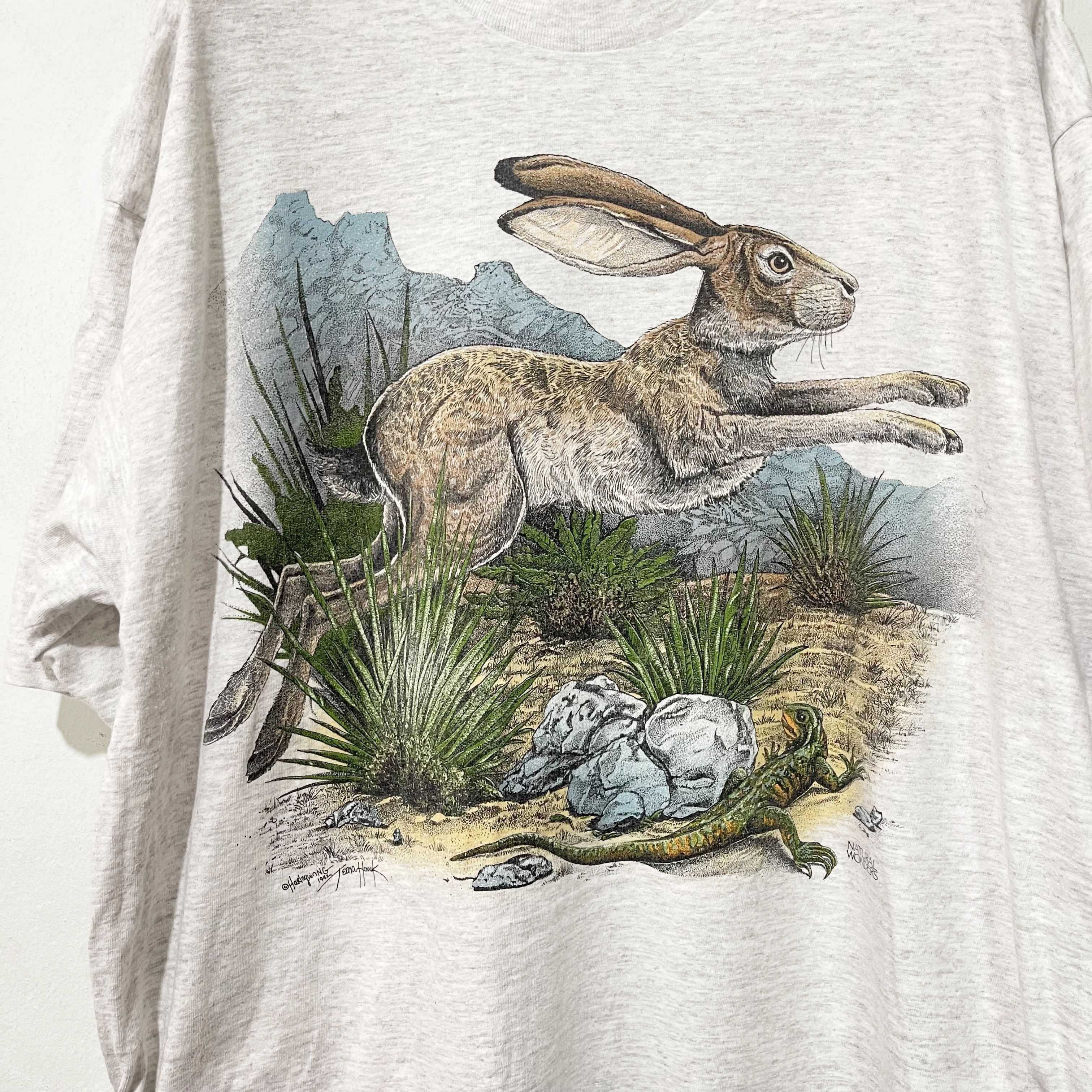 Vintage Vintage 90s Hare Desert Wildlife T-Shirt Size US XL / EU 56 / 4 - 2 Thumbnail