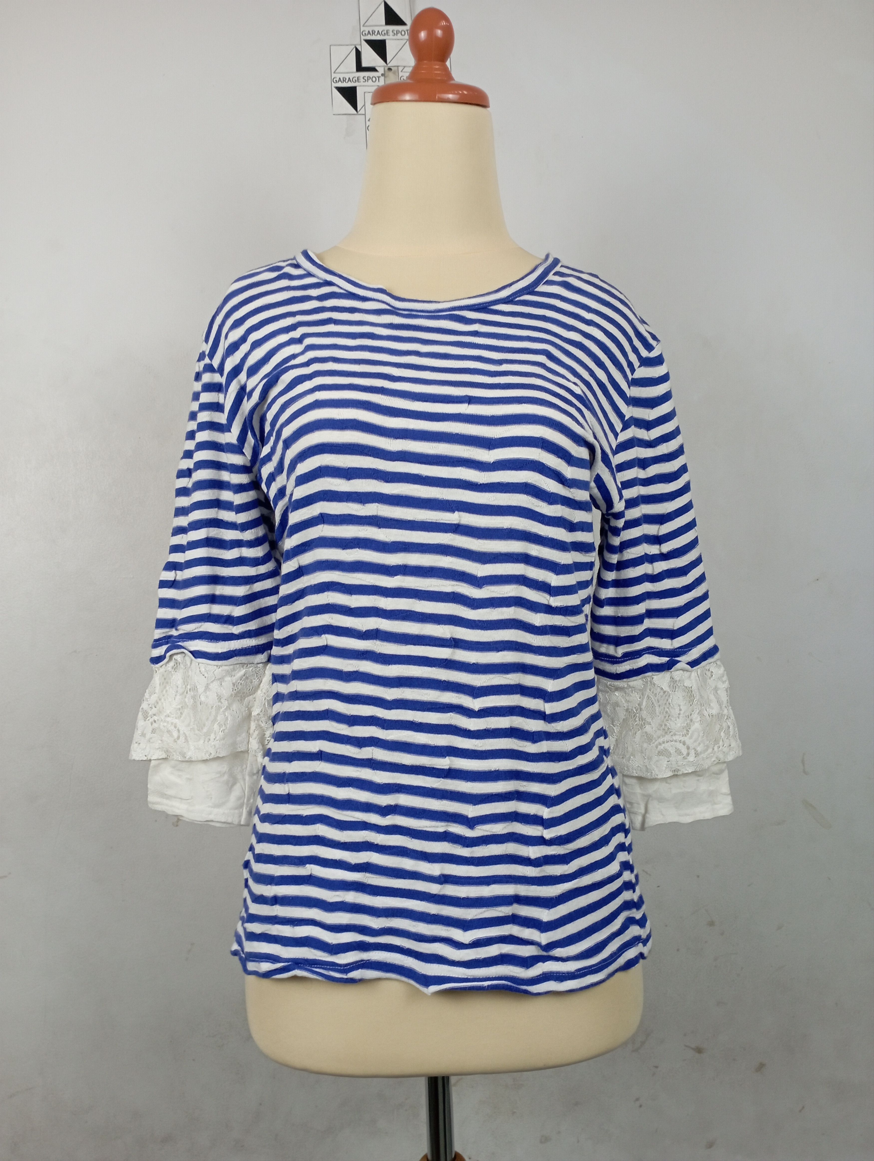 Japanese Brand × Vintage × gomme Vintage Gomme Asymmetrical Striped Tee Size M / US 6-8 / IT 42-44 - 1 Thumbnail