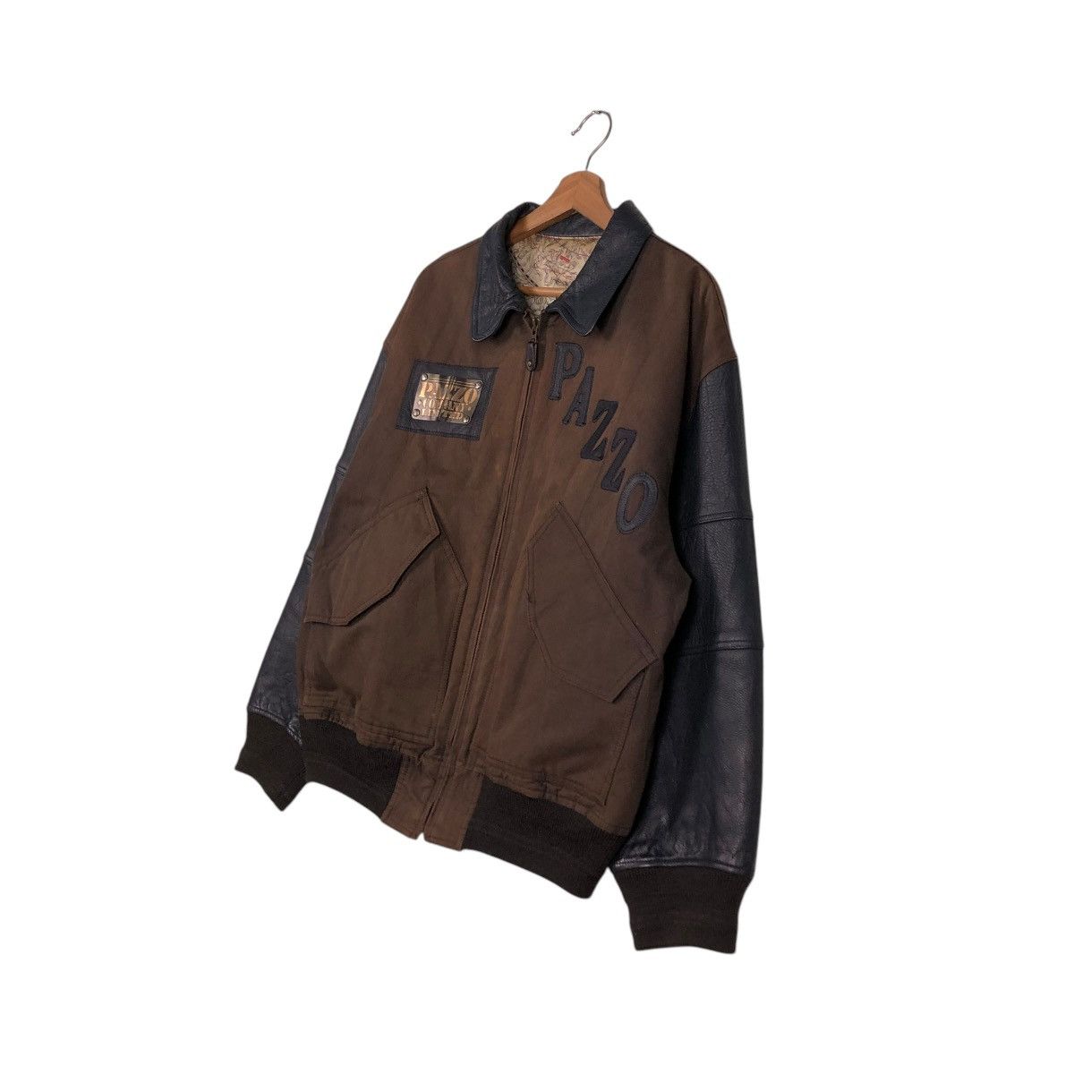 Japanese Brand 🔥VINTAGE BOMBER LEATHER JACKET PAZZO COMPANY ISSEY MIYAKE Size US M / EU 48-50 / 2 - 4 Thumbnail