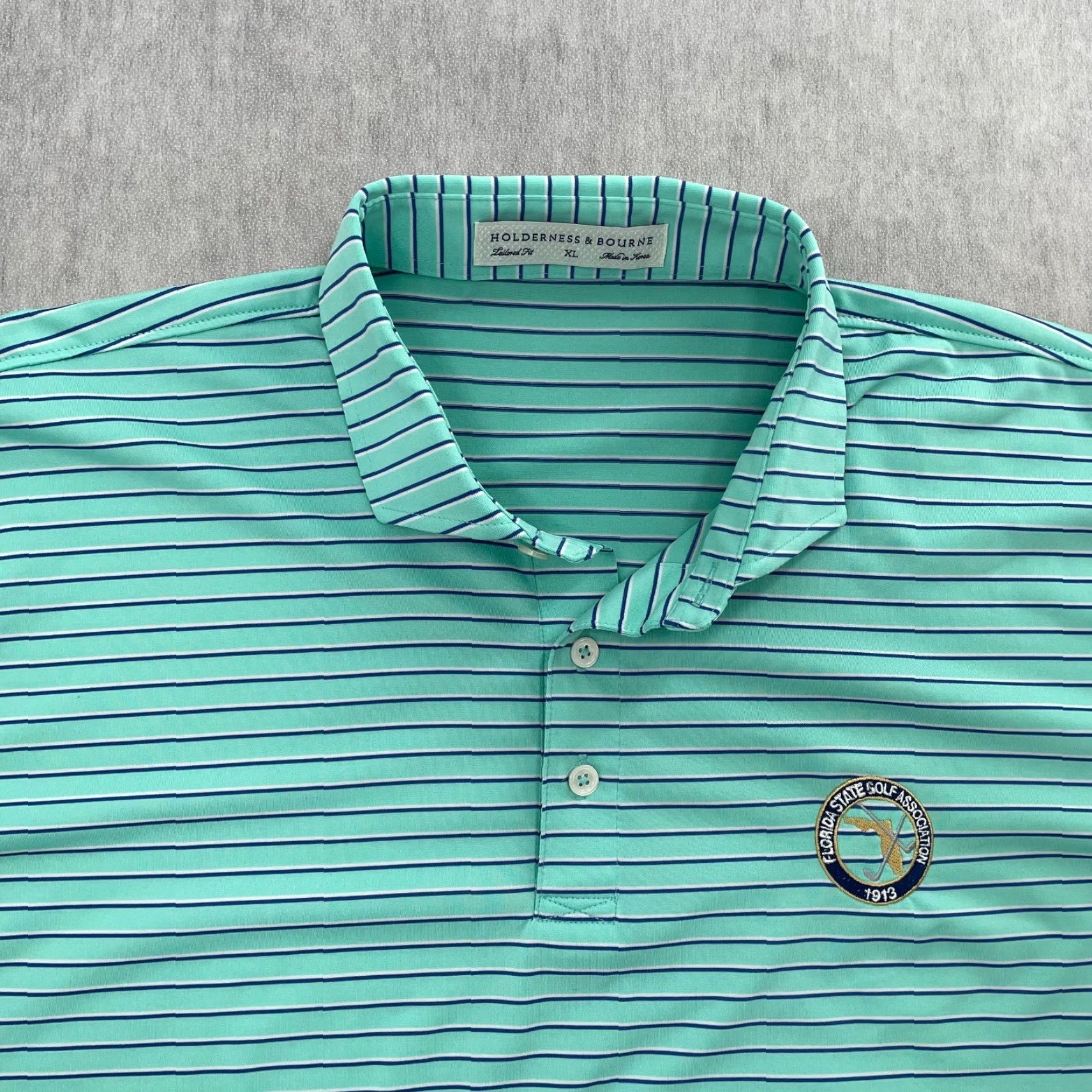 Vintage Holderness & Bourne Shirt Adult XL Green Polo Golf Mens Size US XL / EU 56 / 4 - 2 Thumbnail