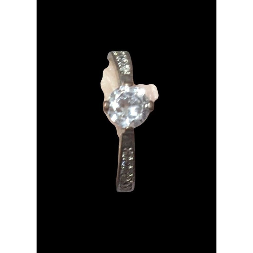 Other Classic Sterling Silver Gemmed Engagement Ring Size 7 1/2 Size ONE SIZE - 14 Thumbnail