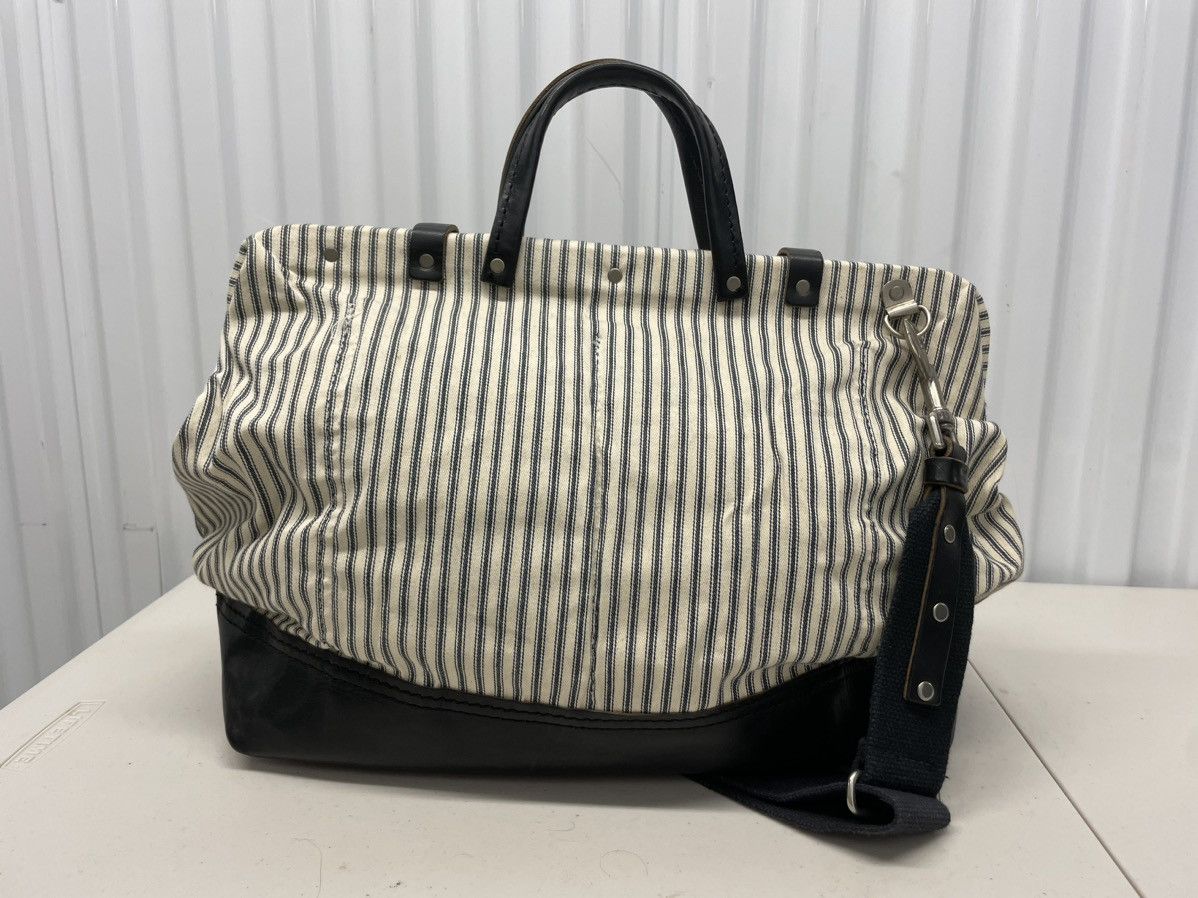 Billykirk Denim Stripe Leather Cotton Duffle Carryall Bag Doctor Tool Size ONE SIZE - 7 Thumbnail