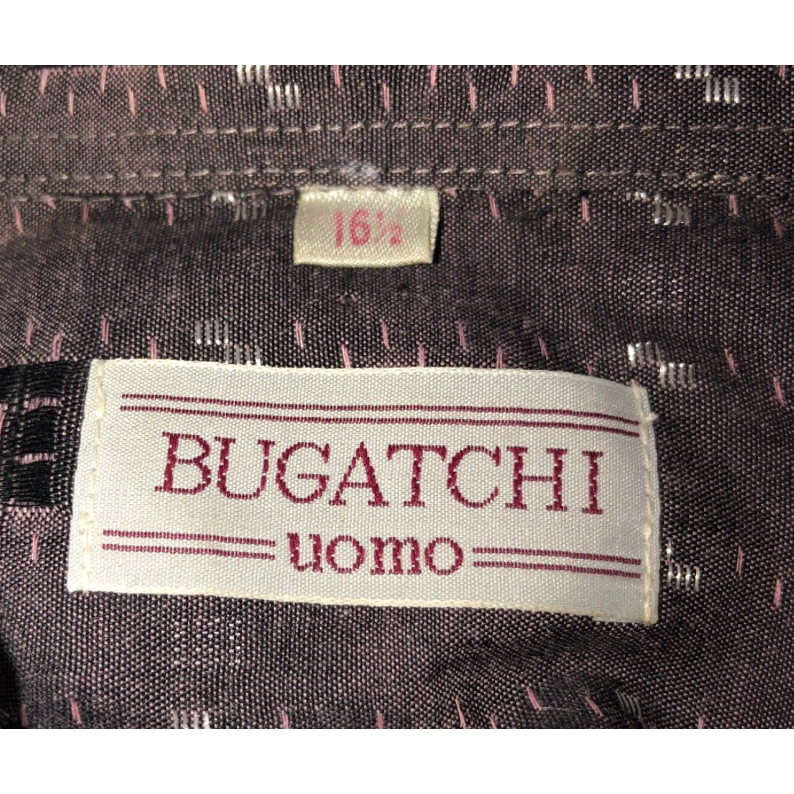 BUGATCHI Bugatchi Uomo Mens Geometric Dress Shirt Long Sleeve Button Front 16 1/2 Multicolor Men Size 42R - 5 Thumbnail