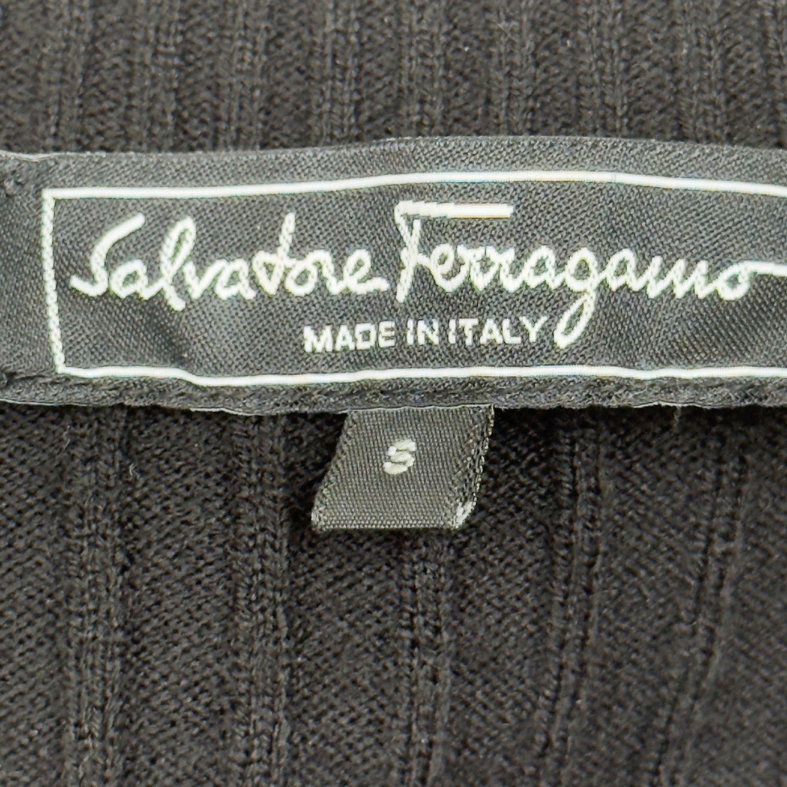 Salvatore Ferragamo Salvatore Ferragamo Wool V-Neck Abstract Sweater Tunic Size S / US 4 / IT 40 - 5 Thumbnail