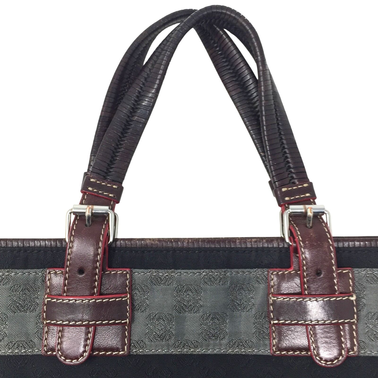 Loewe LOEWE - Leather-Trimmed Anagram Canvas Tote Black & Gray Size ONE SIZE - 2 Thumbnail