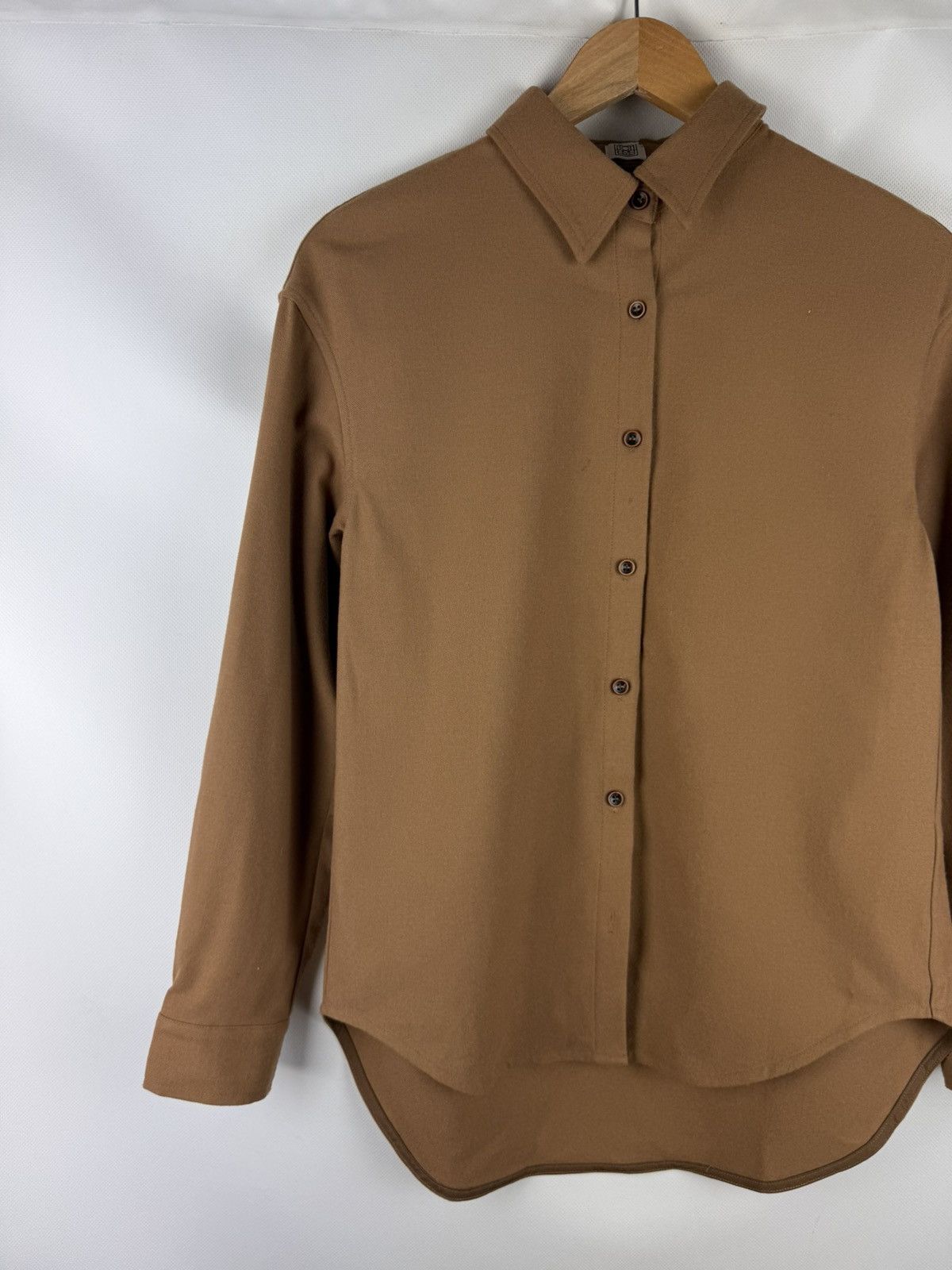 Toteme Toteme Novale Ladies Long Sleeve Wool Button Up Shirt Size S / US 4 / IT 40 - 2 Thumbnail