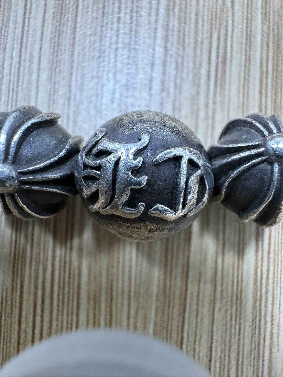 Chrome Hearts Chrome Hearts Black Onyx Pearls 925 Sliver 10mm Size ONE SIZE - 14 Thumbnail