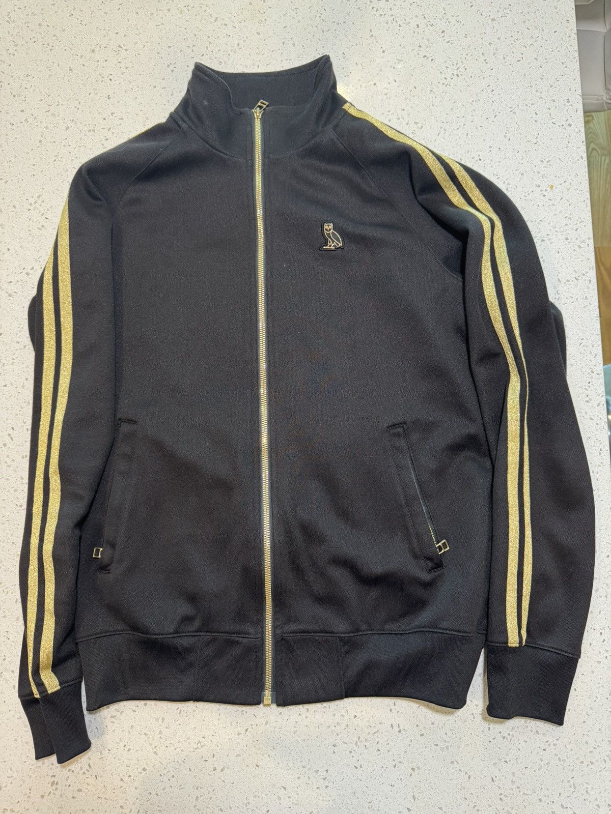 image of Octobers Very Own Ovo Track Suit Jacket - Black & Gold, Men's (Size Small)