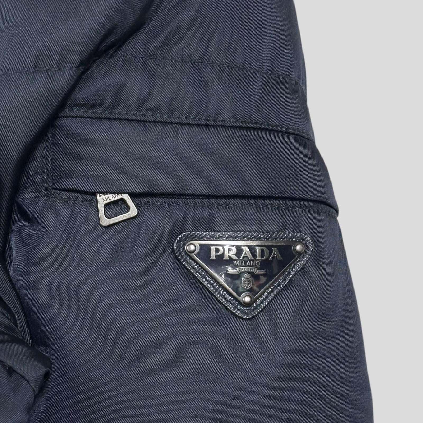 Prada Prada 2011 Extra Fine Gabardine Nylon Triangle Logo Puffer L Size US L / EU 52-54 / 3 - 5 Thumbnail