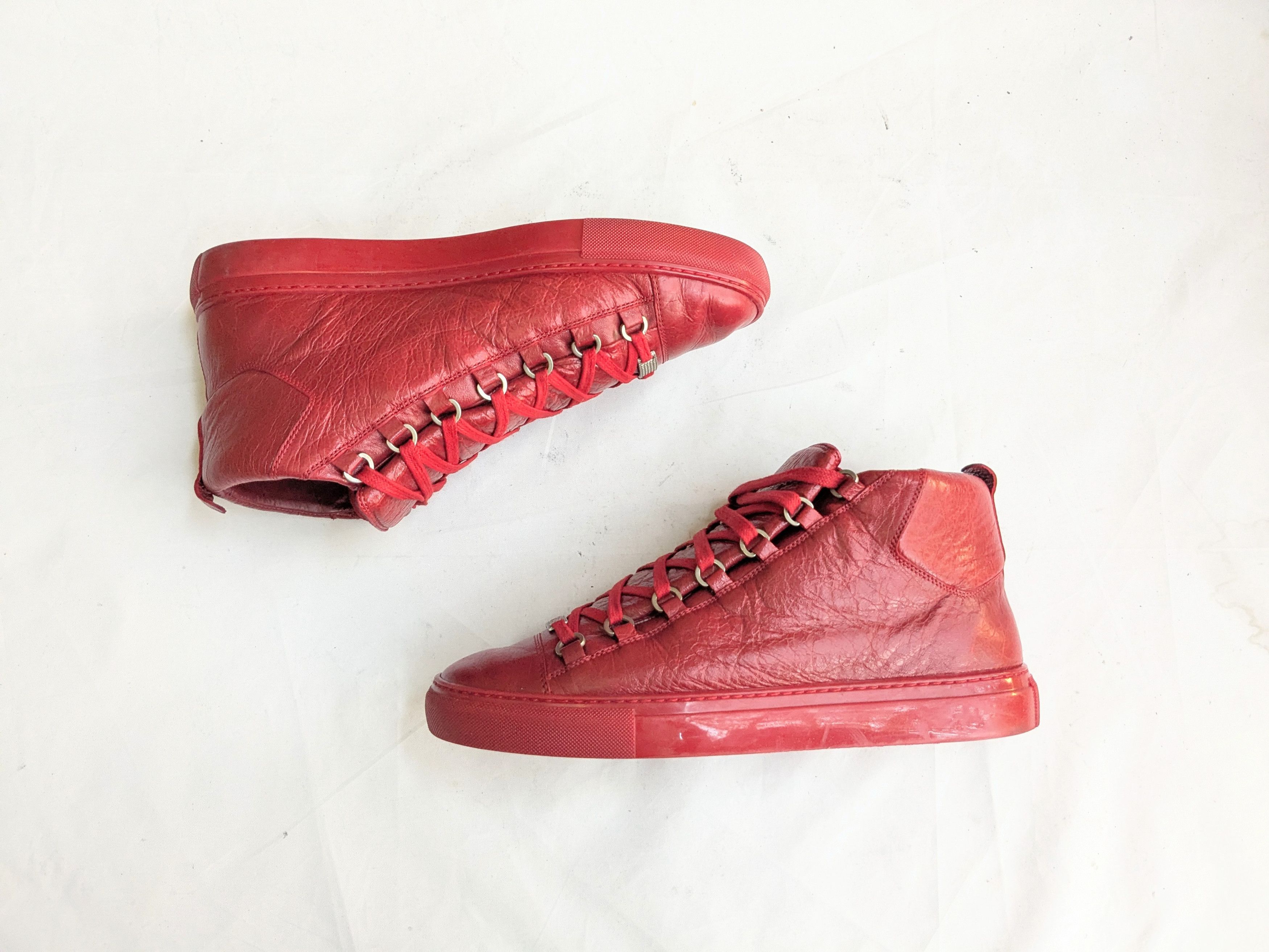 Balenciaga Balenciaga Arena Red 11 Leather High Tops Size US 11 / EU 44 - 1 Thumbnail