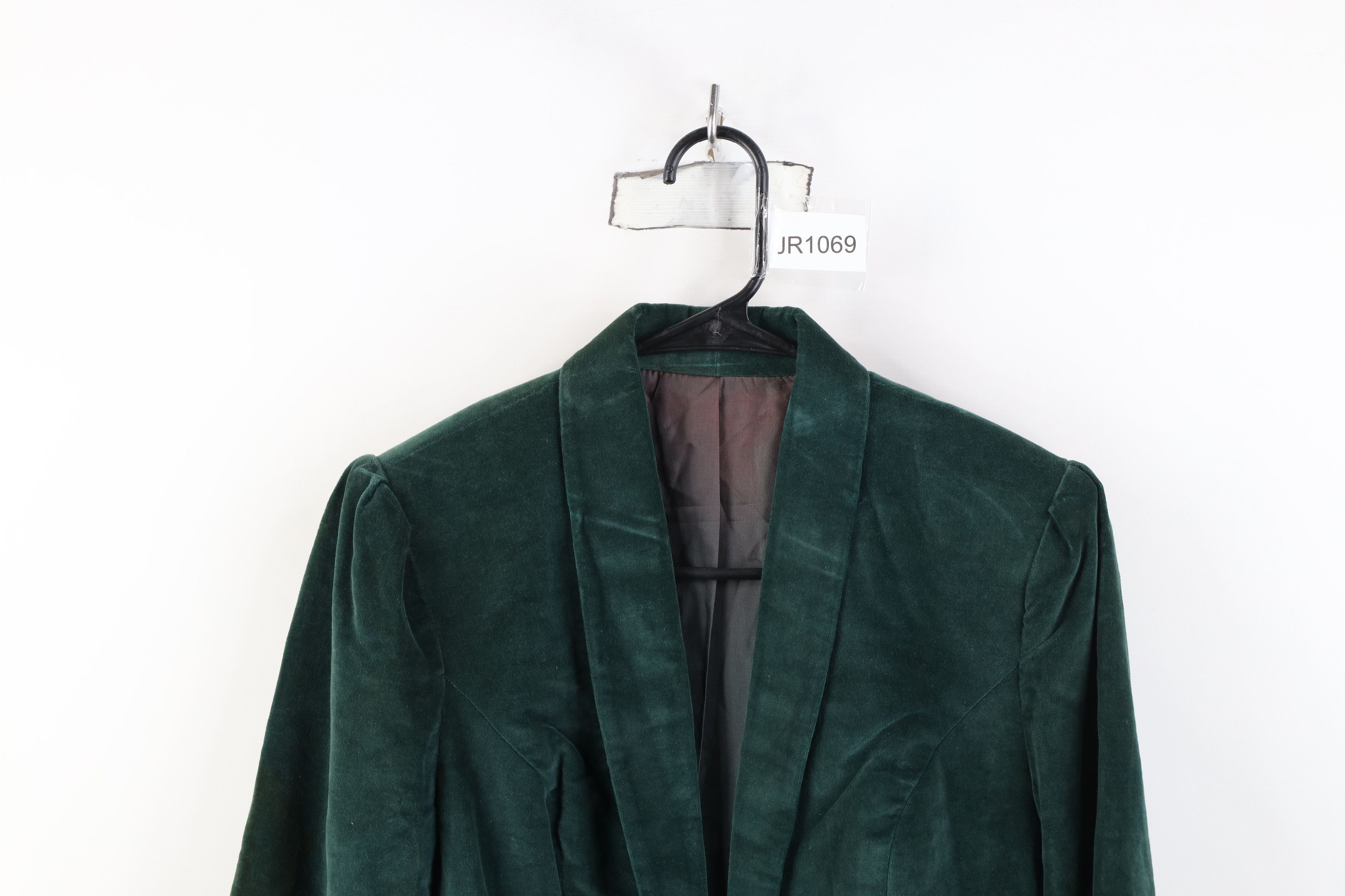 Vintage Vintage 50s 60s Streetwear Velour Blazer Jacket Green USA Size M / US 6-8 / IT 42-44 - 2 Thumbnail