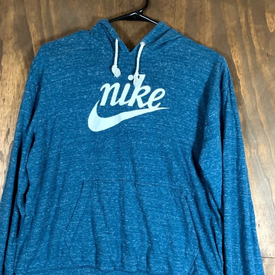 Nike Nike Womens Hoodie Pullover Lightweight Blue Medium Regular Kangaroo Pocket Sweatshirt Size M / US 6-8 / IT 42-44 - 2 Thumbnail